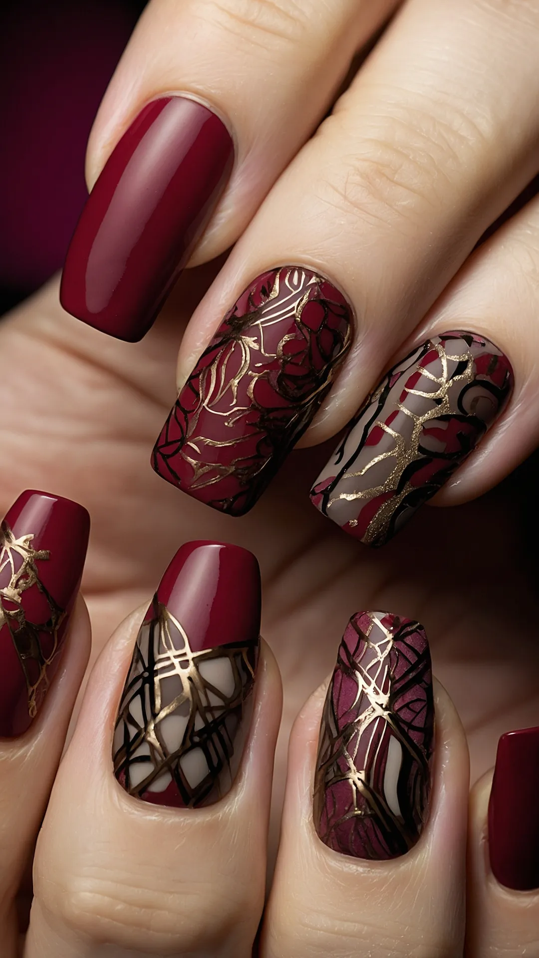 Nails Dipped in Wine