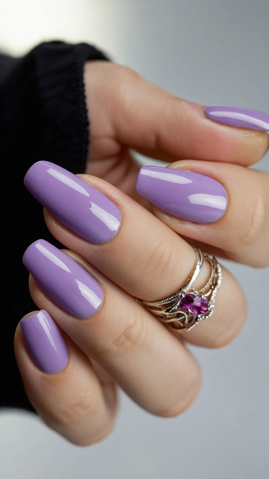 Purple Blossom Nails