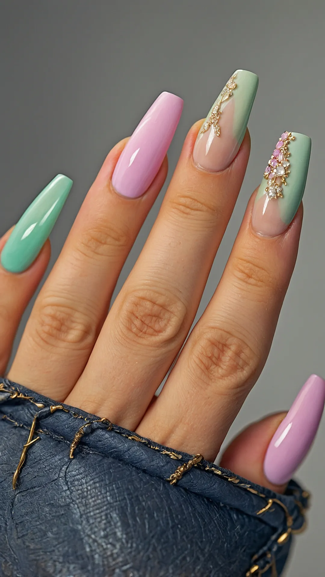 Golden Glow Summer Nails