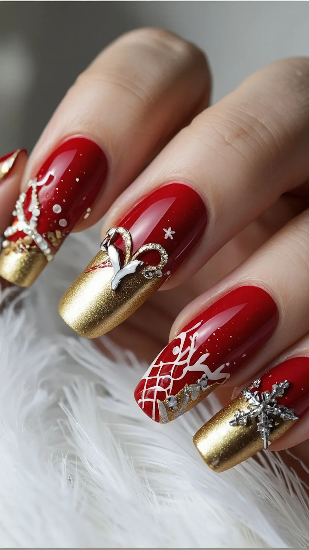 Festive Red Nails