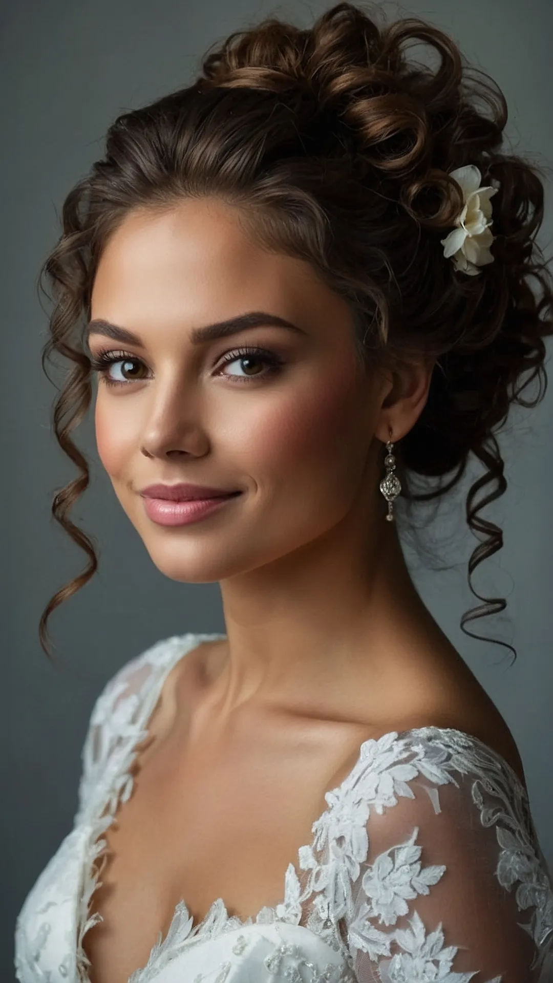 Curly Hair, Happy Bride