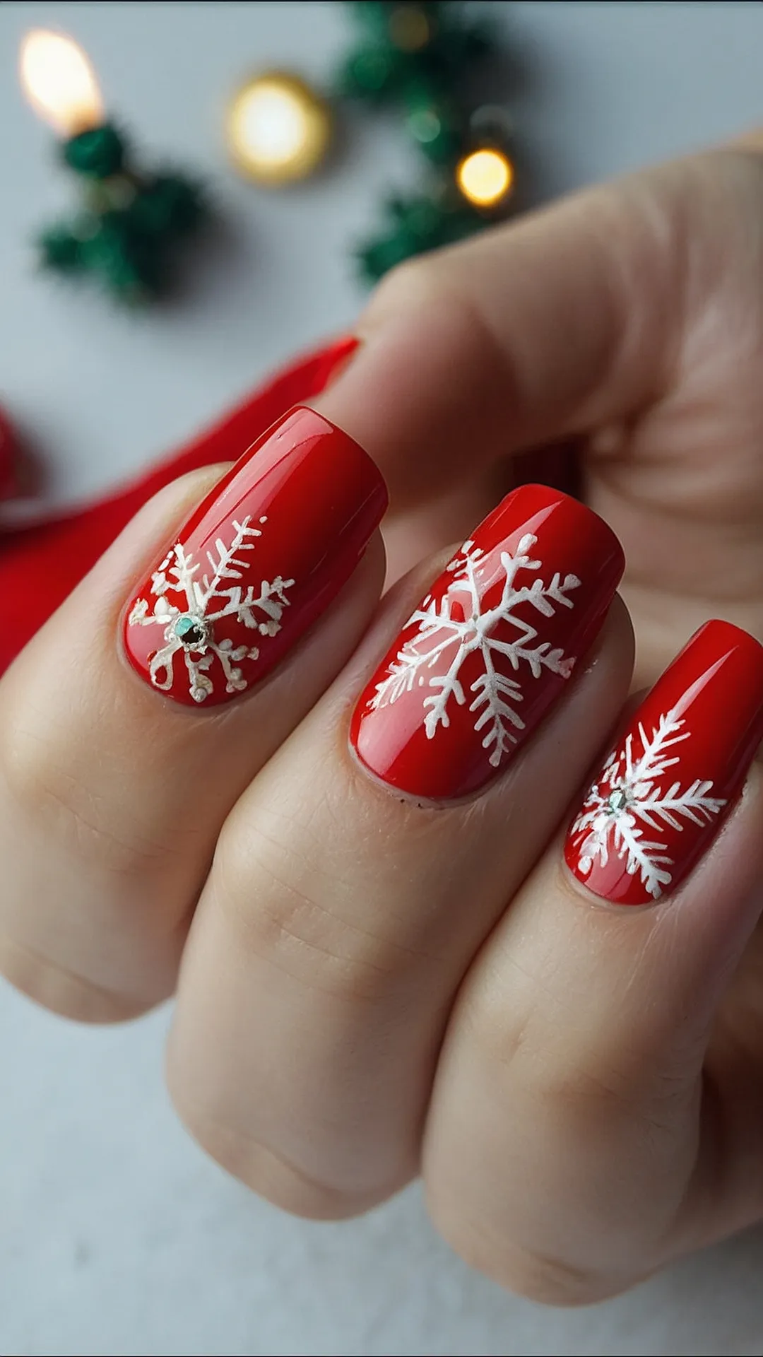 Frosted Festive Nails