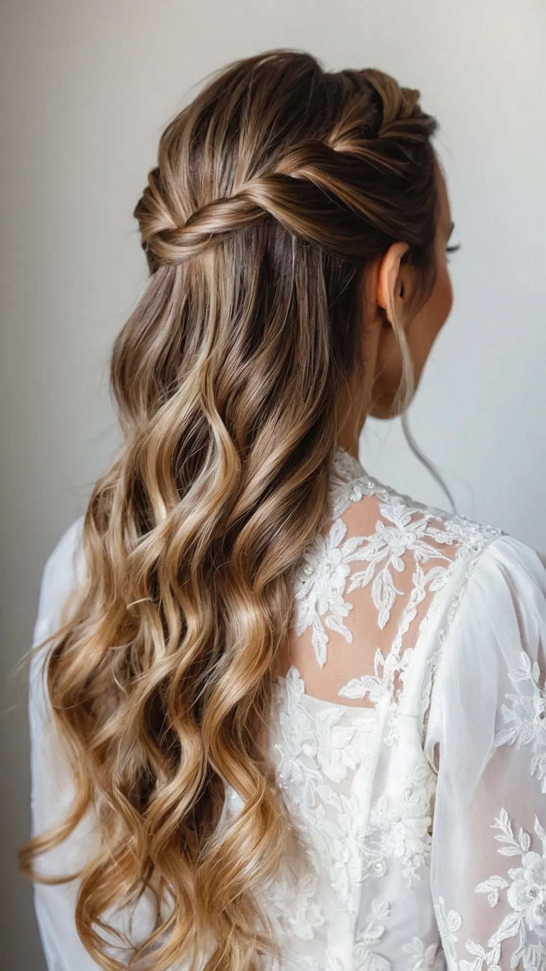 Charming Half Up Half Down Hairstyles for Brides on Their Wedding Day