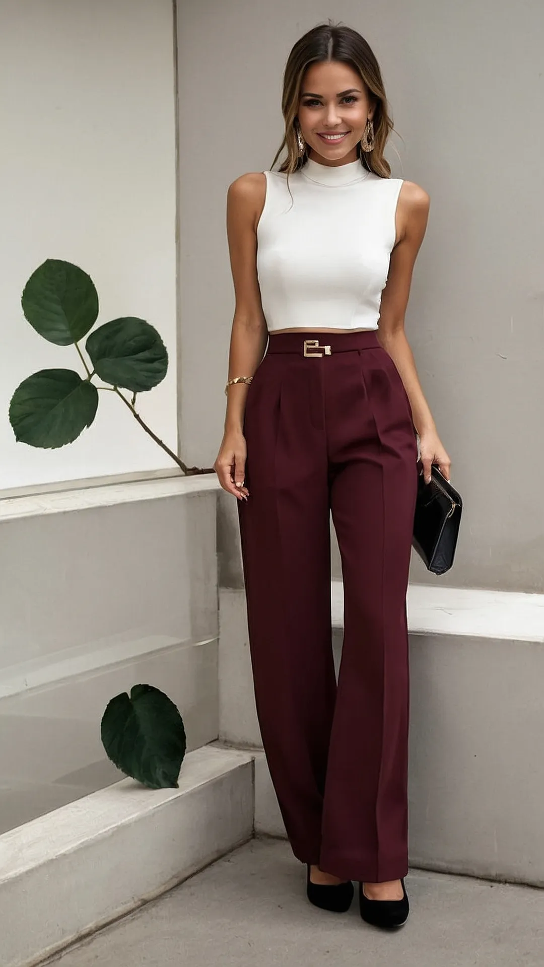 Simply Chic Sweater Top in Wine main image 0
