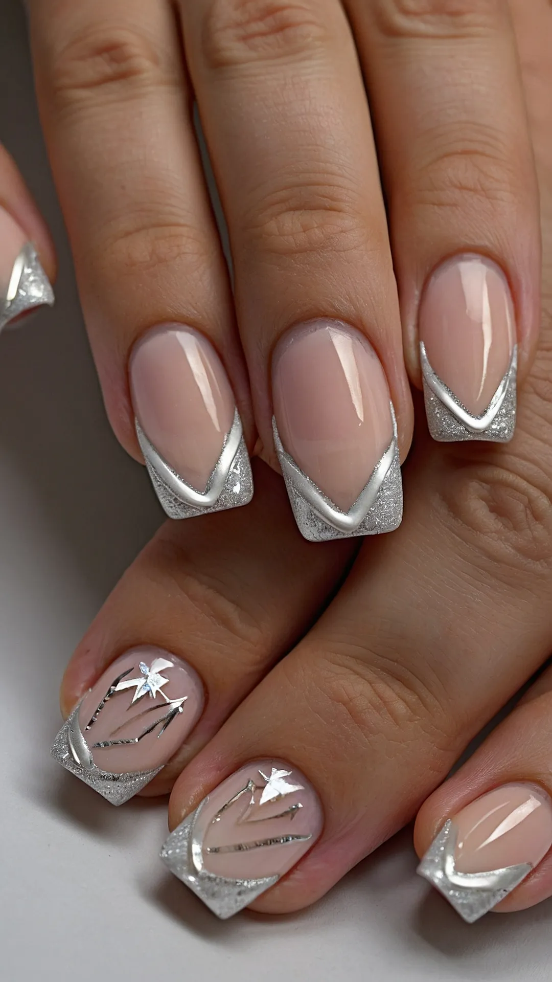 Silver Starlight Nails