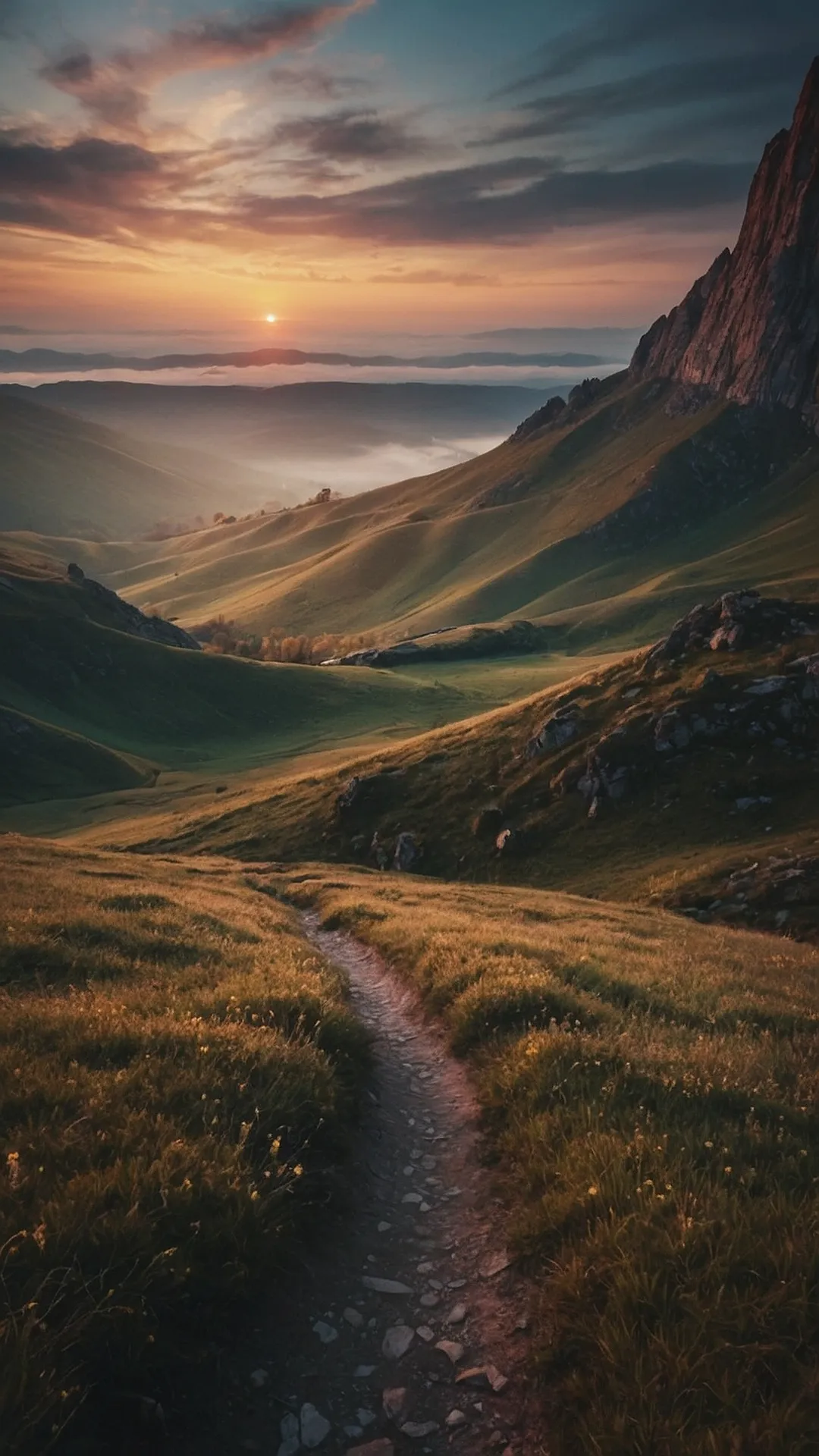 Dreamy Meadows Basking in Soft Morning Light