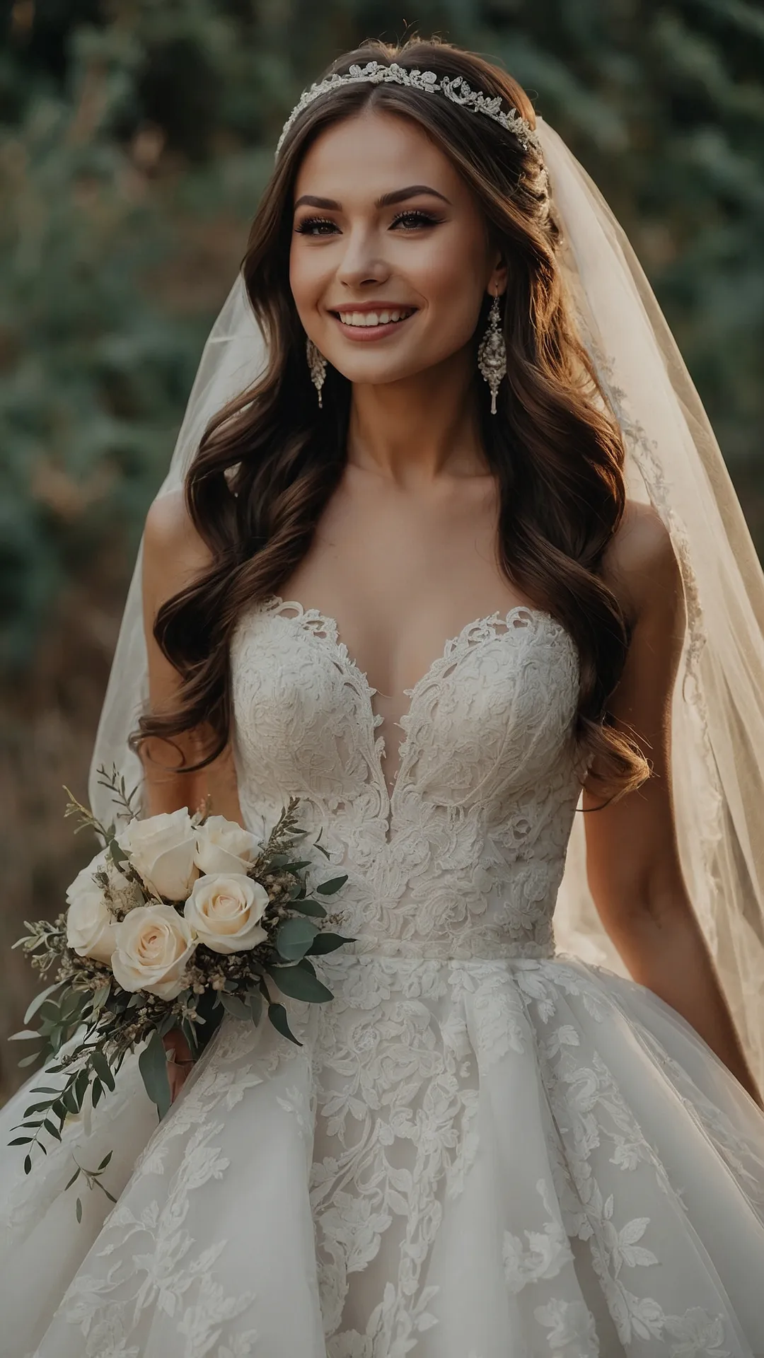 Veil Tales: 18 Stunning Bride Hairstyles with Crown Ideas that You’ll Love!** ** 40 Aisle Crown Affair