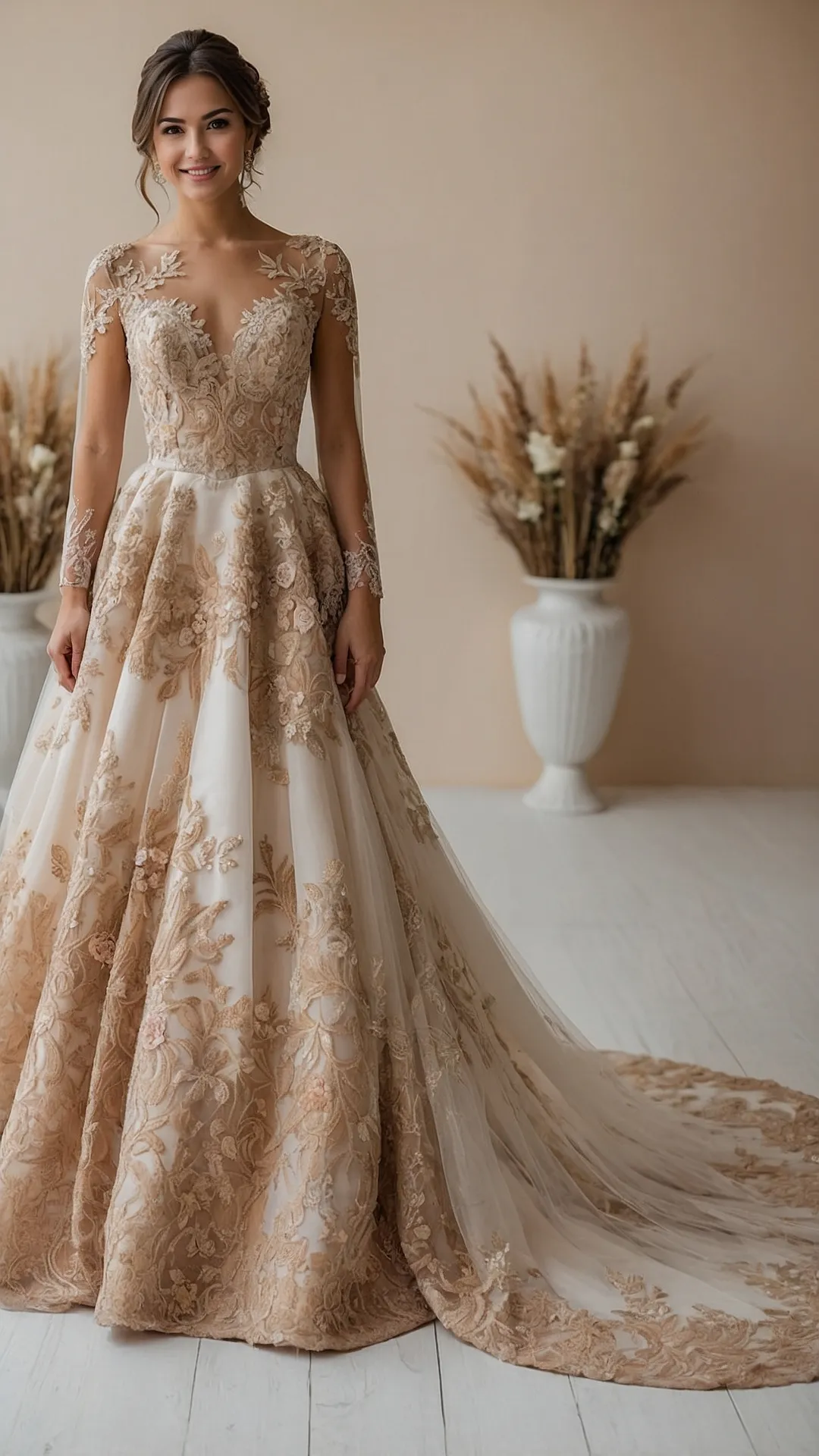 Dazzling Dreams: 20 Gold Wedding Dress Ideas for the Modern Bride 36 Elevated Elegance