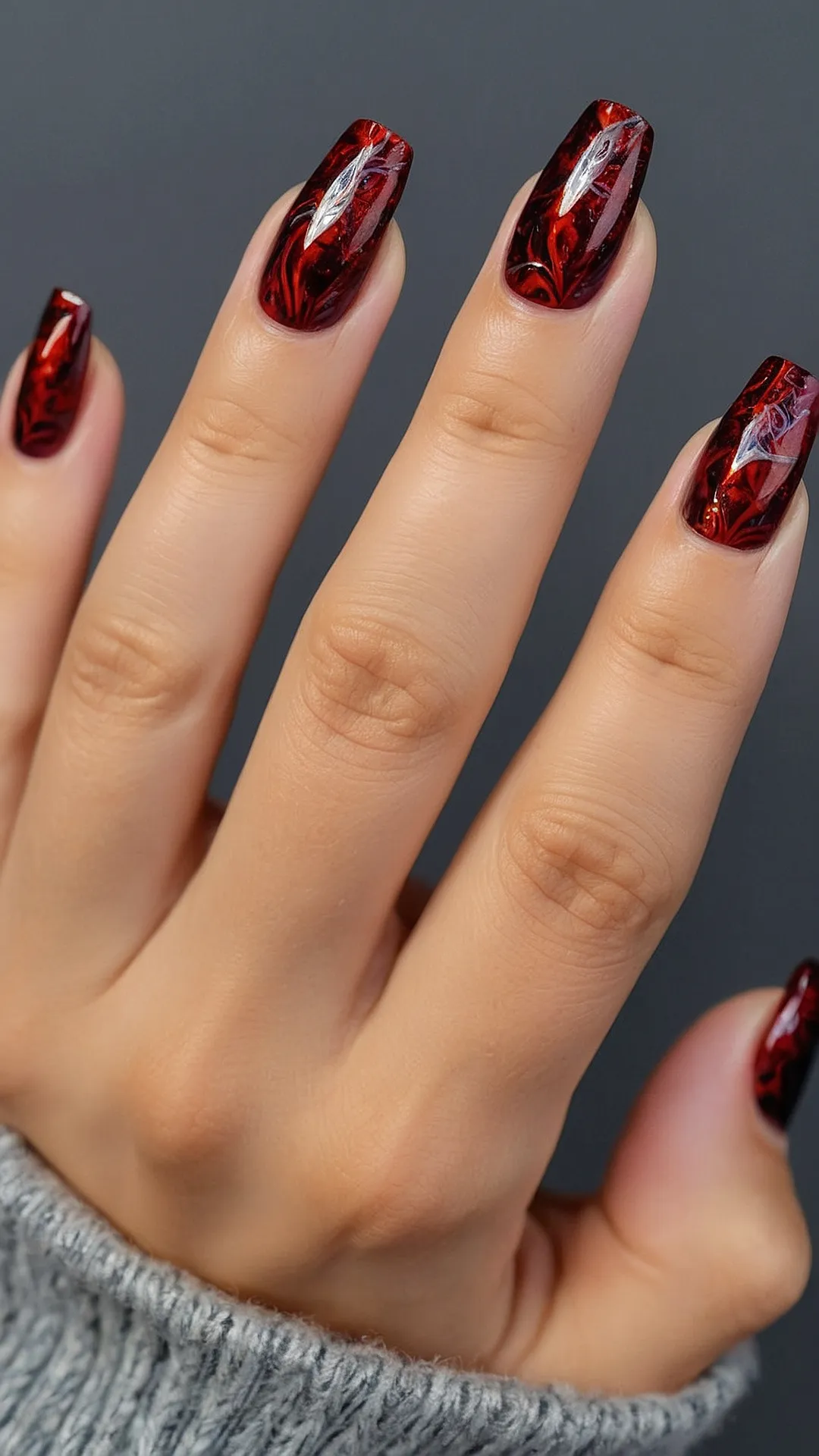 Autumnal Glam: 14 Enchanting Red Nail Ideas for Fall 2024 32 Ember Tips: