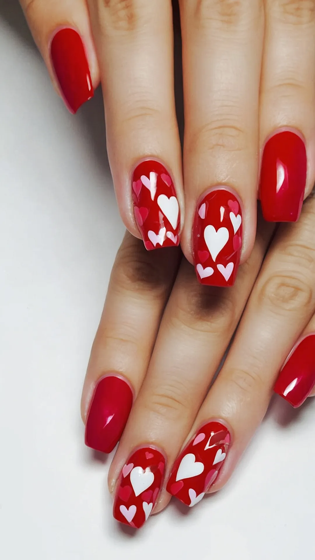 Crimson Valentine's Nails