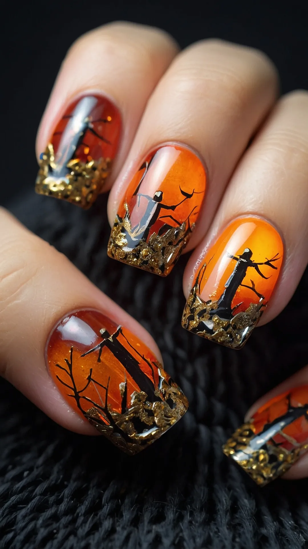 Let’s Fall for Scarecrow Nails: 13 Easy Art Ideas 40 Sun-Kissed Scarecrow: