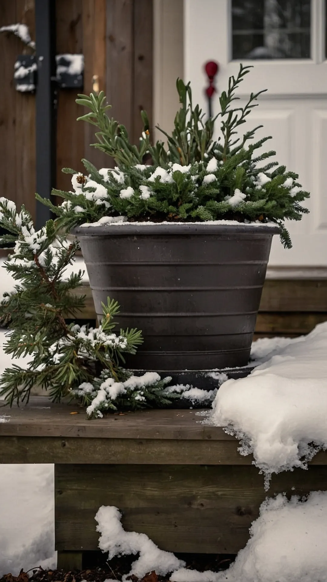 Snowy Welcome Planters: