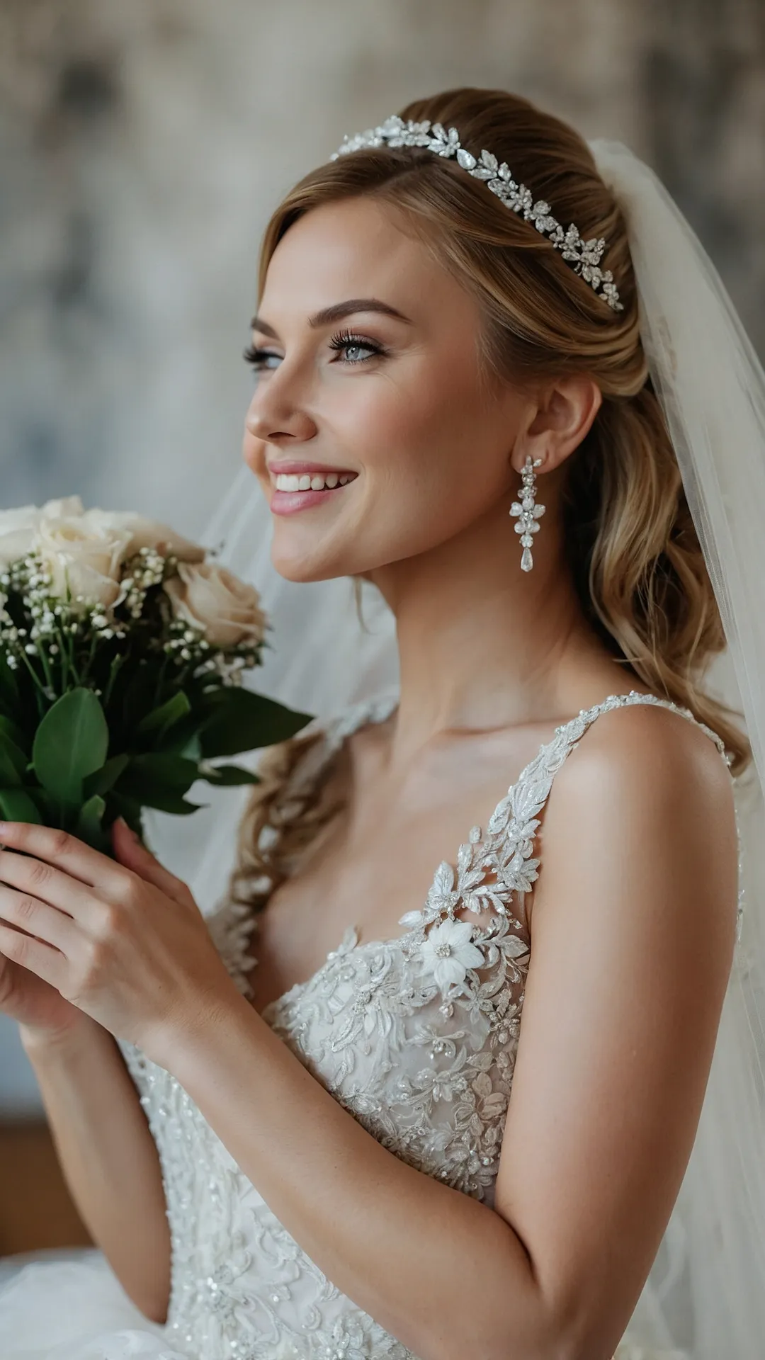 Veil Tales: 18 Stunning Bride Hairstyles with Crown Ideas that You’ll Love!** ** 39 Sparkle & Shine Bride