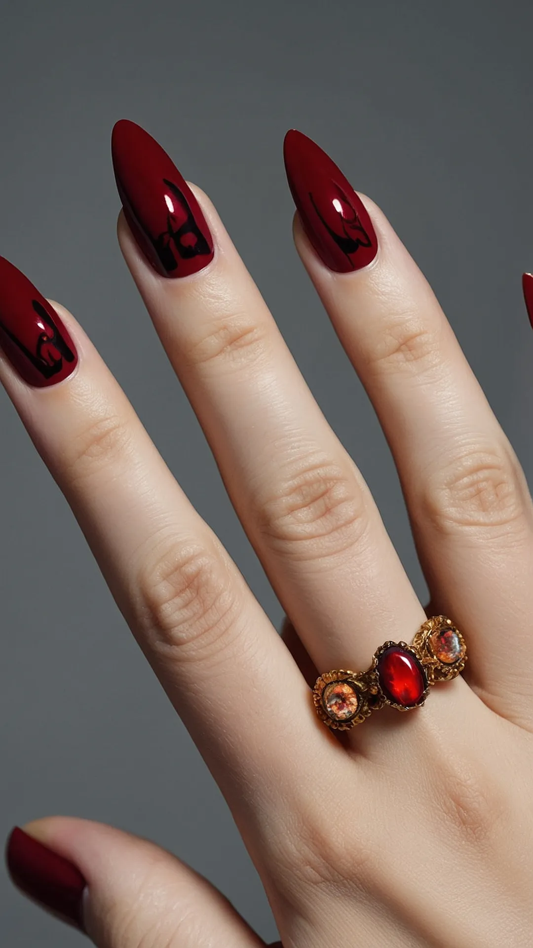 Autumnal Glam: 14 Enchanting Red Nail Ideas for Fall 2024 42 Fall Flame: