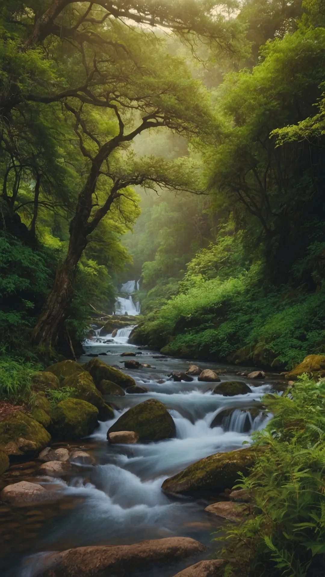 Mystical Mountains Cloaked in Soft Mist