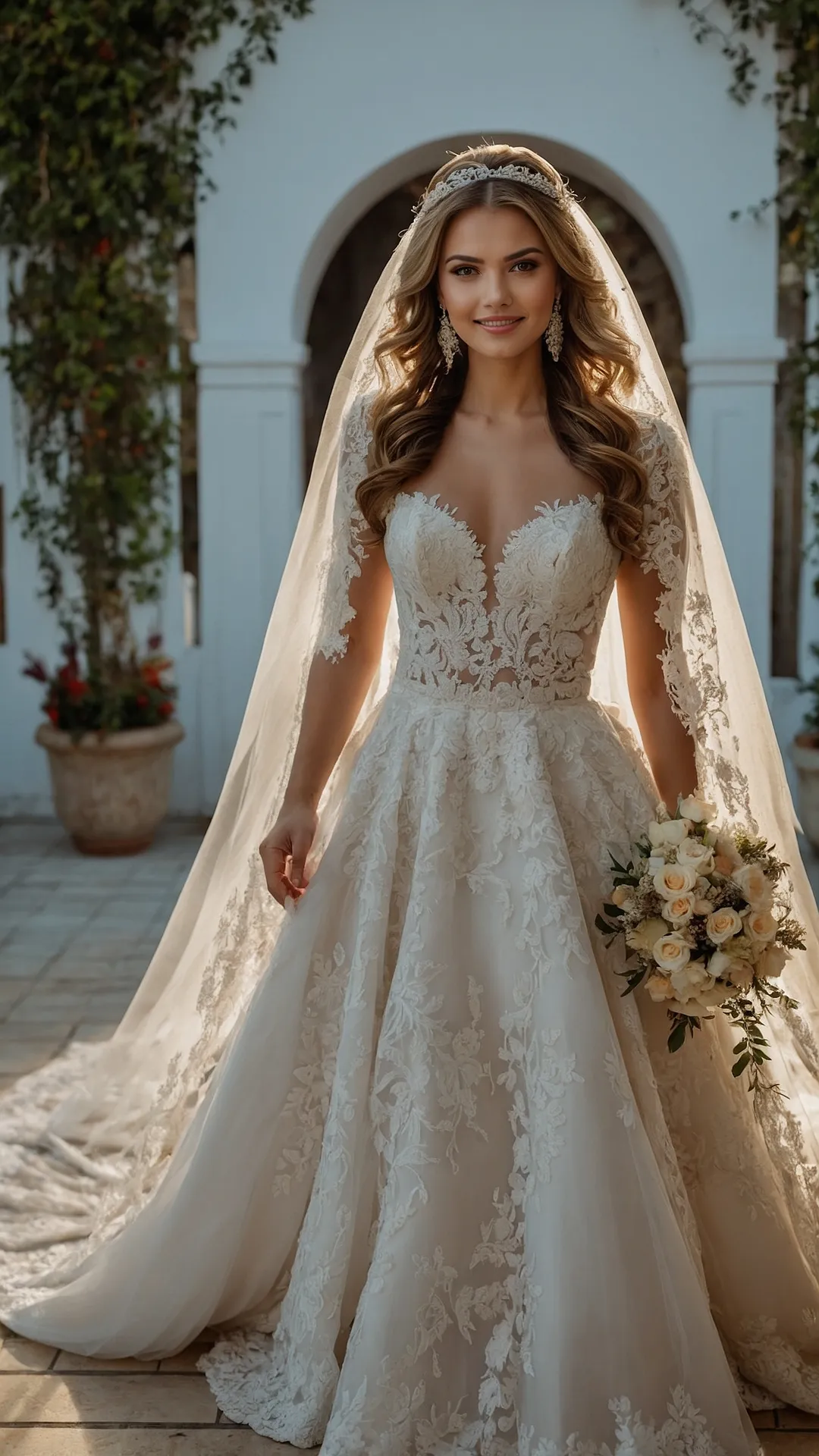 Veil Tales: 18 Stunning Bride Hairstyles with Crown Ideas that You’ll Love!** ** 37 Queenly Coils