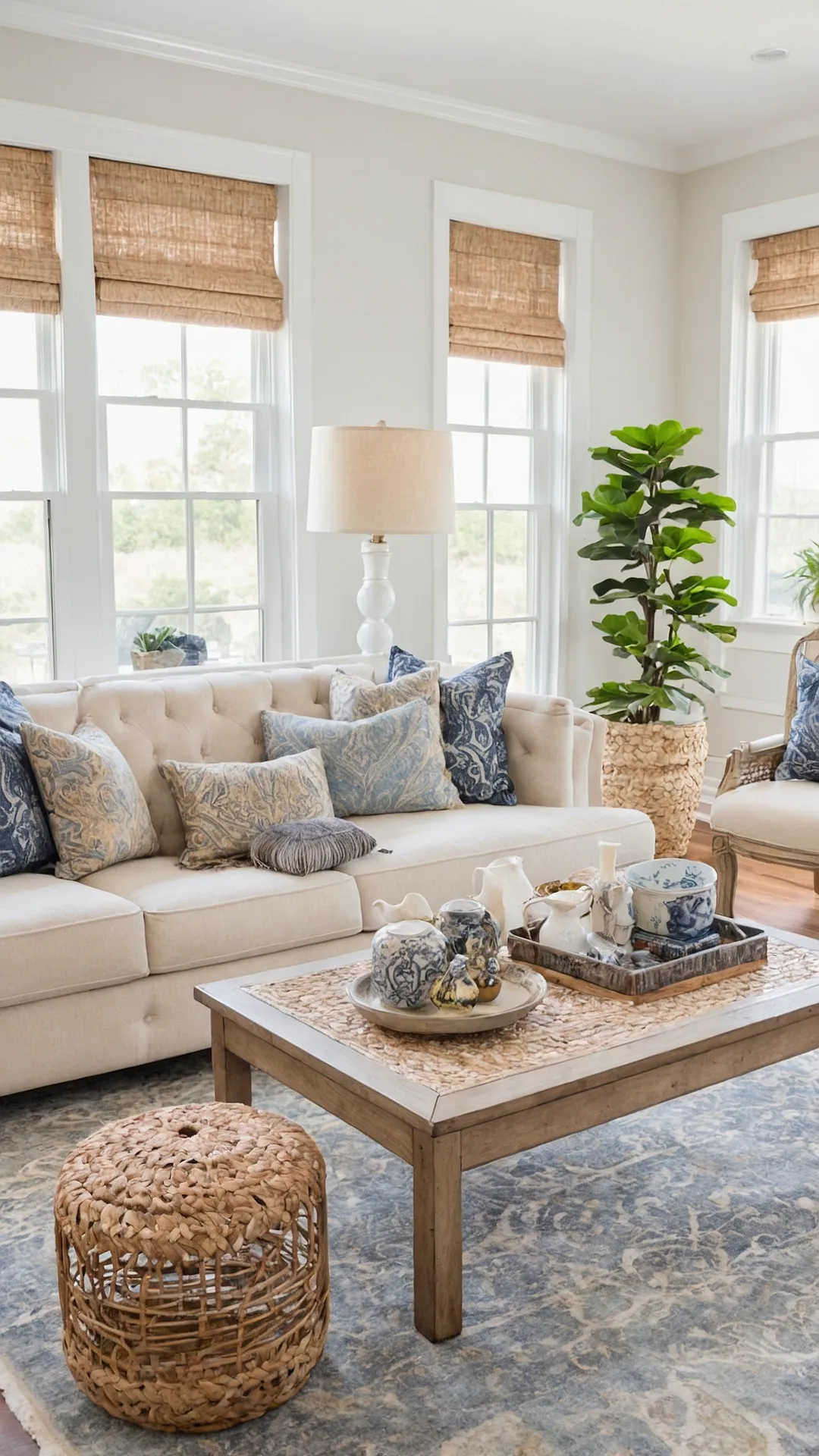 Elevate Your Style: 22 Coastal Chic Living Room Ideas in One Place 43 Coastal Curator's Couch