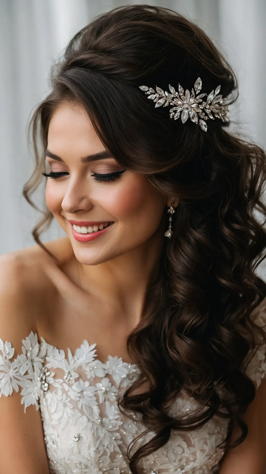 Stylish Half Up, Half Down Hairstyles for Prom Perfection 34 Sparkle: Crown to Flow