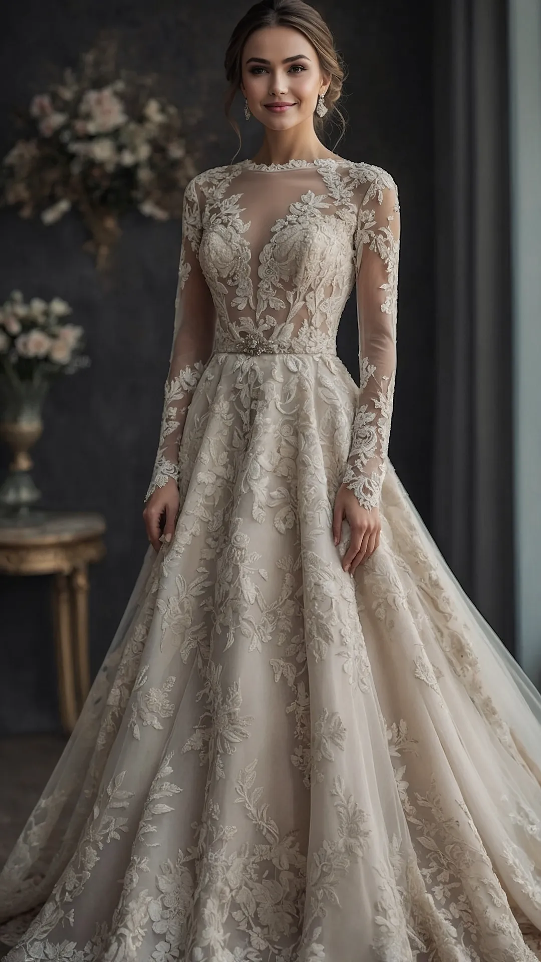 Timeless Charm: 22 Vintage Wedding Gown Ideas to Make You Say “I Do” 47 Grace Under Gown