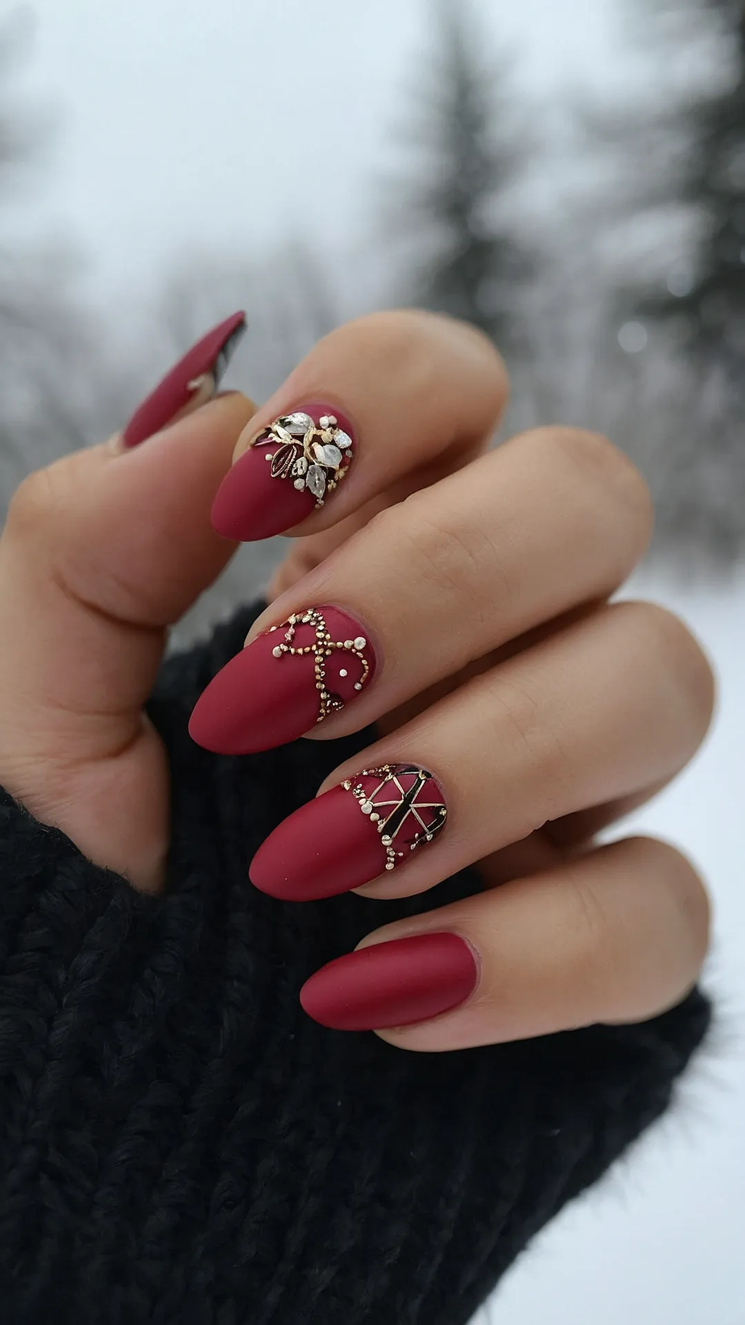 Frosted Holiday Nails