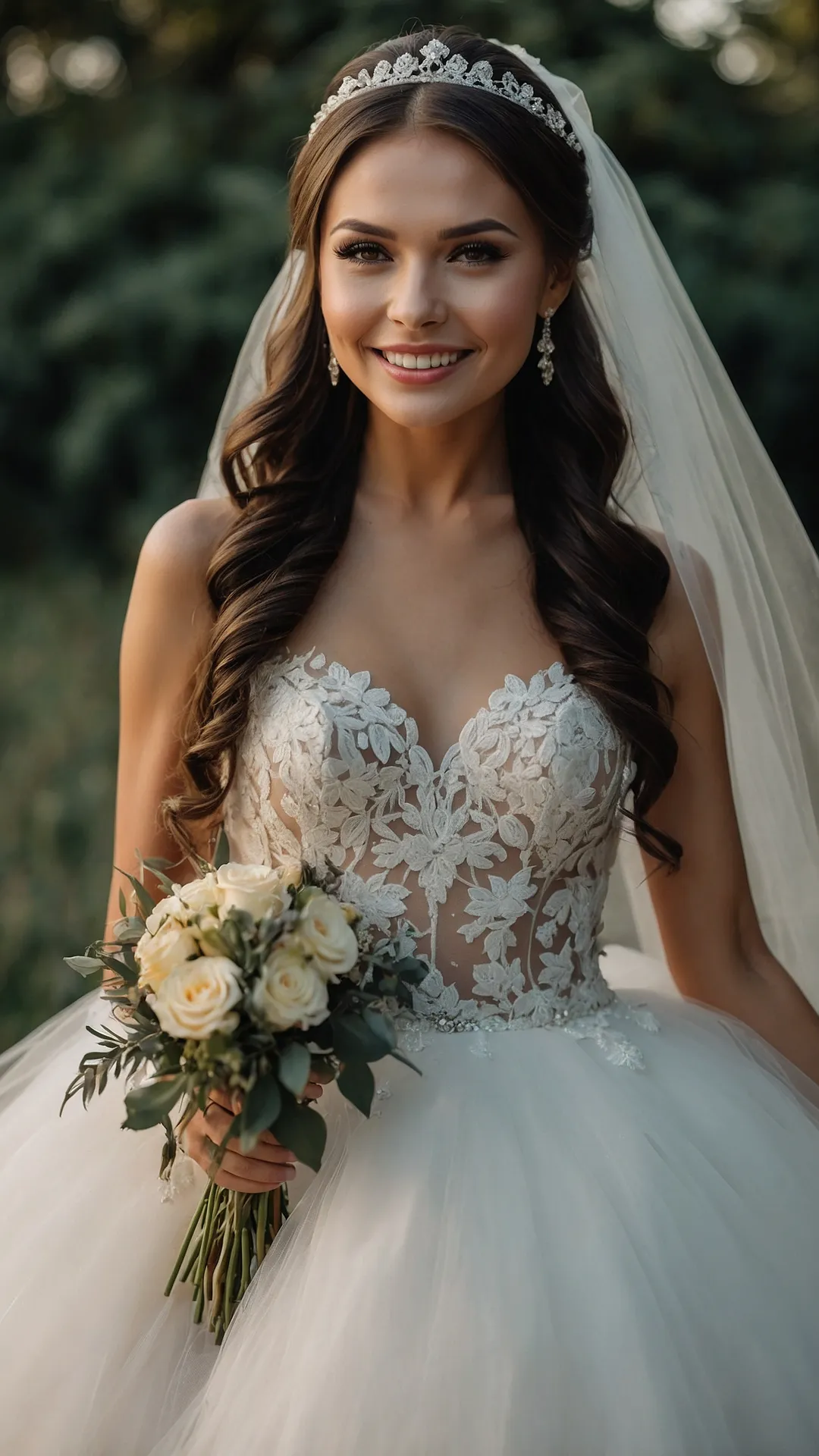 Veil Tales: 18 Stunning Bride Hairstyles with Crown Ideas that You’ll Love!** ** 38 Epic Bridal Crown
