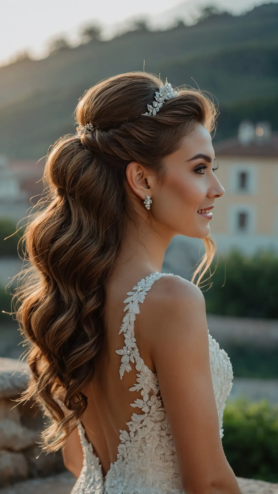Veil Tales: 18 Stunning Bride Hairstyles with Crown Ideas that You’ll Love!** ** 45 Her Crowning Moment