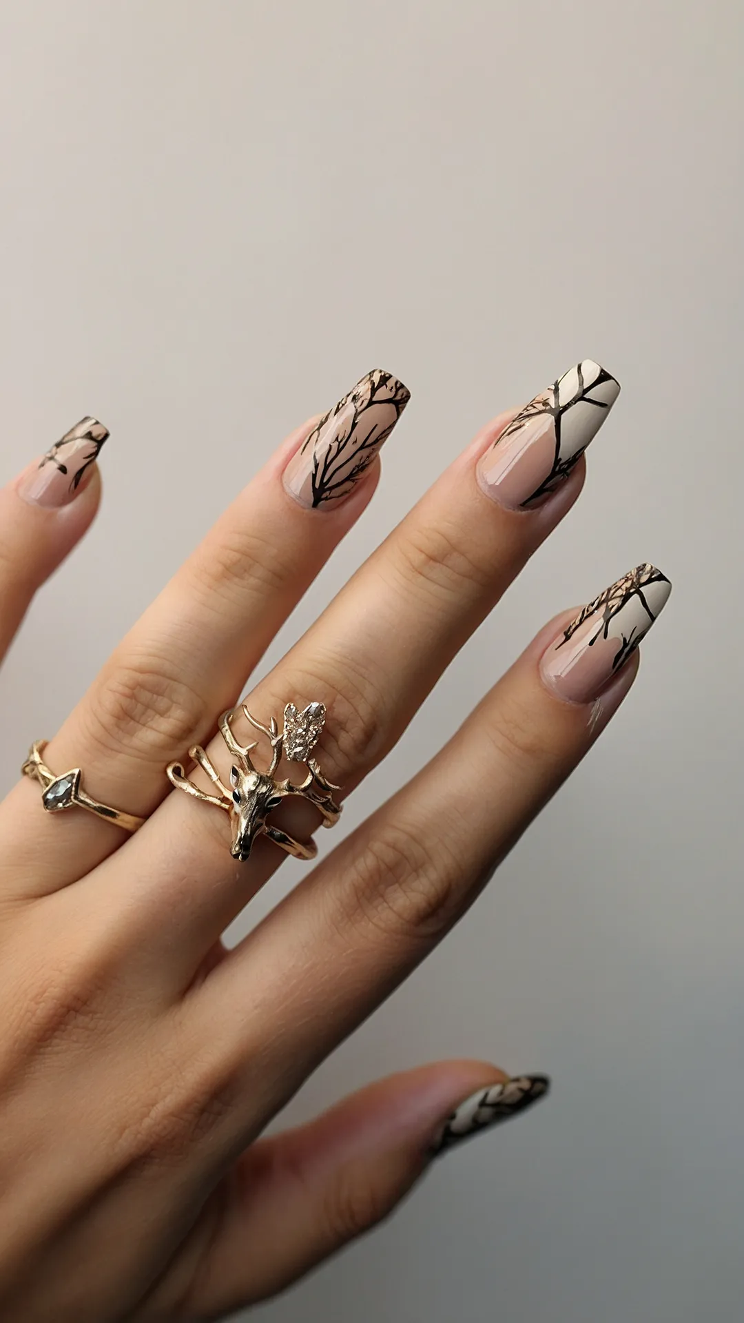 Get Inspired: 22 Stylish Deer Print Nail Designs for Every Occasion 39 Rustic Refinement