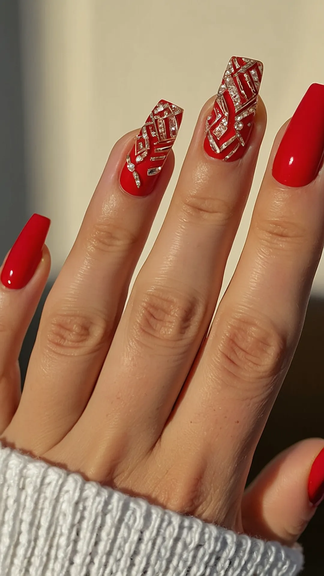 Simple and Chic Cherry Nails: Your 2024 Spring Guide 44 Sunrise Red Nails