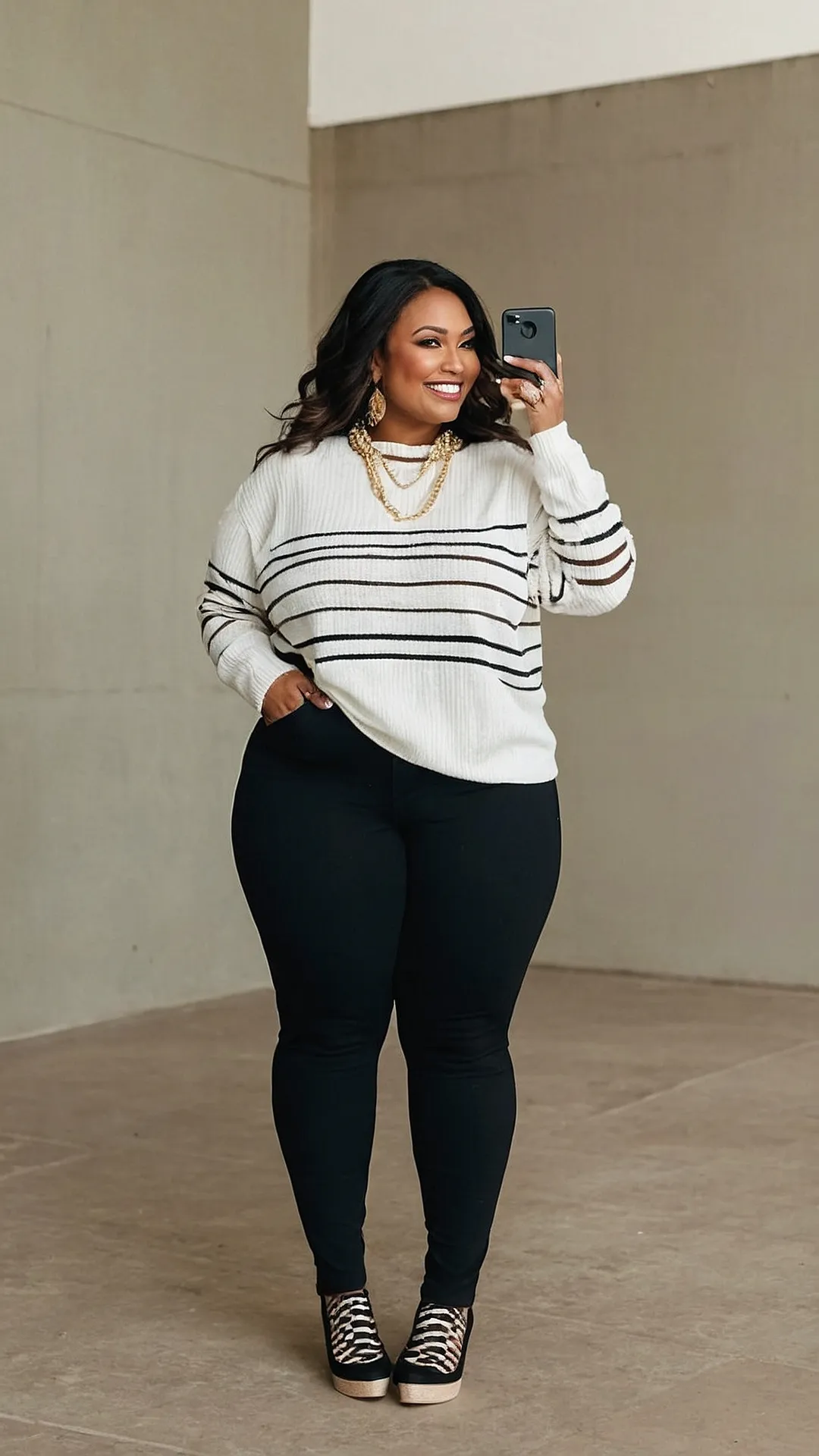 Cozy Chic: 15 Midsize Fall Outfit Ideas for 2024** ** 23 Stripe & Smile: