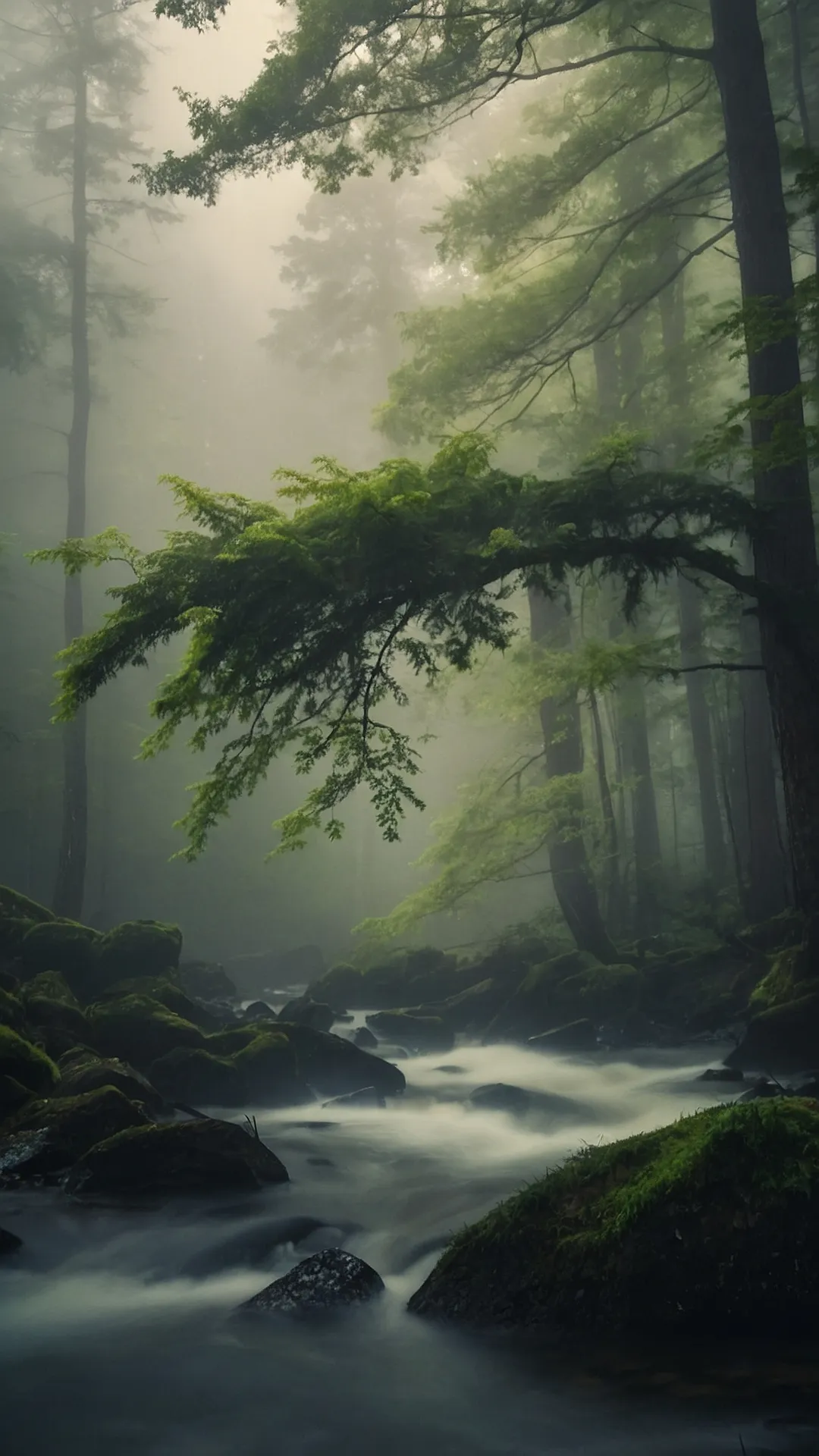 Envelop Yourself in Nature: 15 Misty Forest Wallpaper Ideas 45 Emerald Whisper