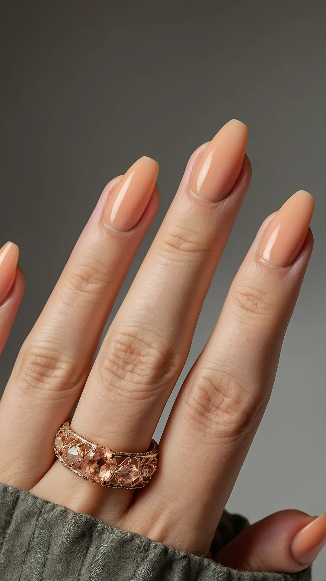Peach Perfection: 19 Nail Art Ideas to Try Right Now 45 Gilded Stone Nails