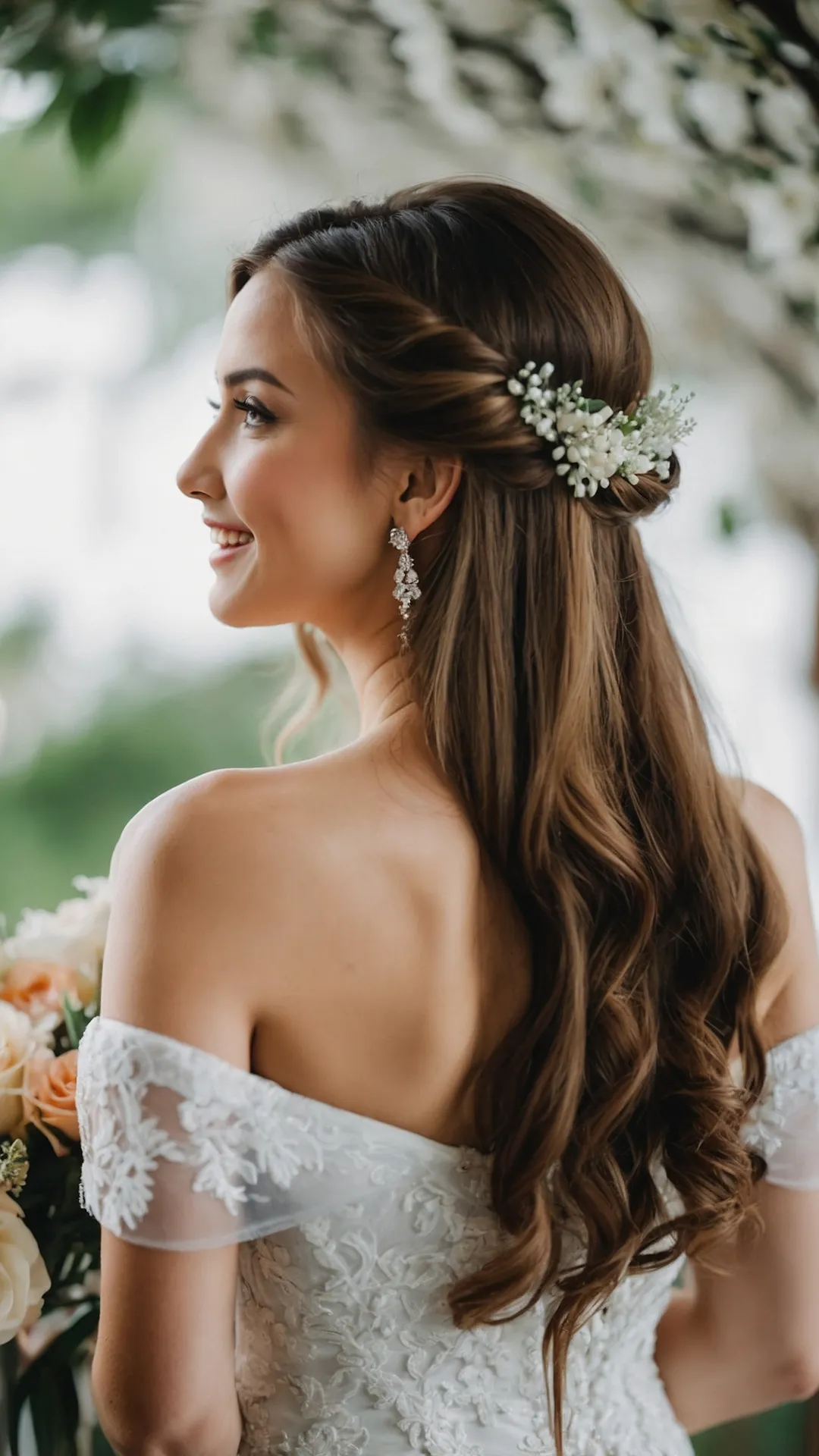 21 Simple Yet Elegant Bridal Hairstyles to Try on Your Big Day 47 Straight Up Wedding Strands
