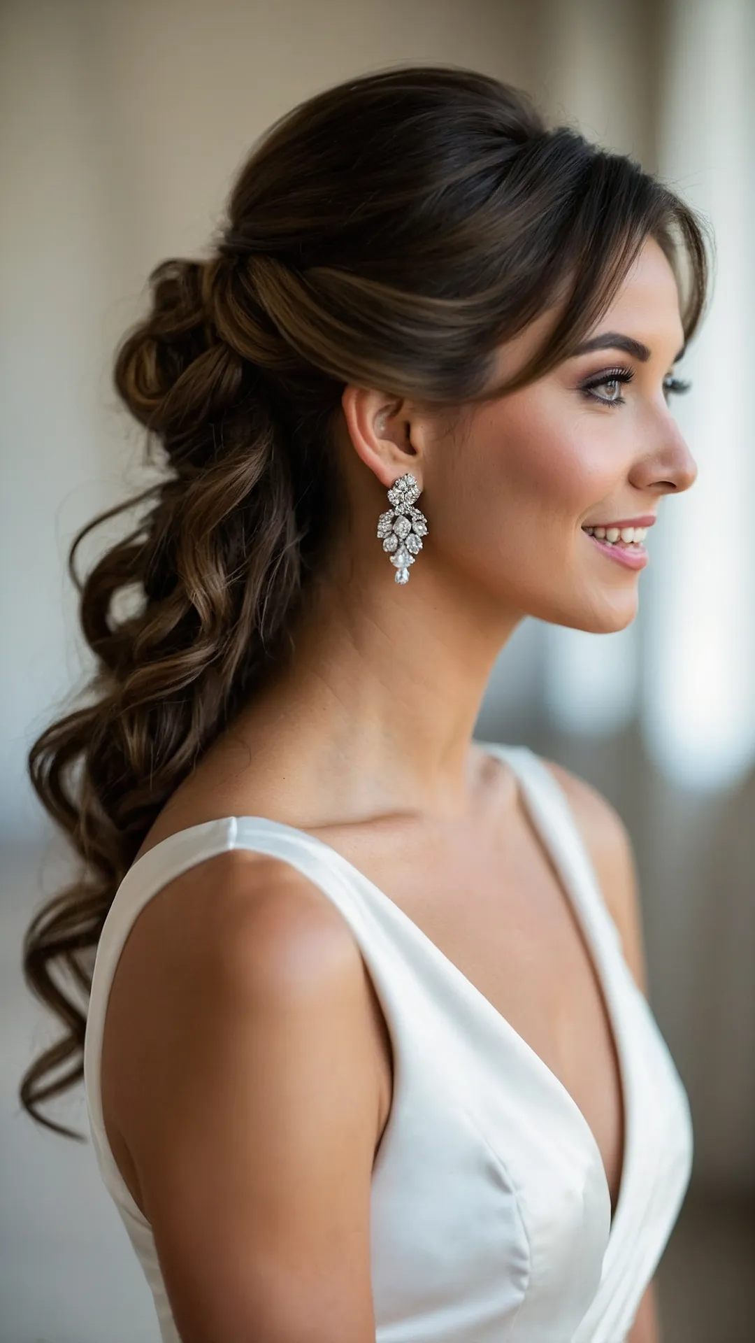 Shoulder-Length Styles, Wedding Day Smiles
