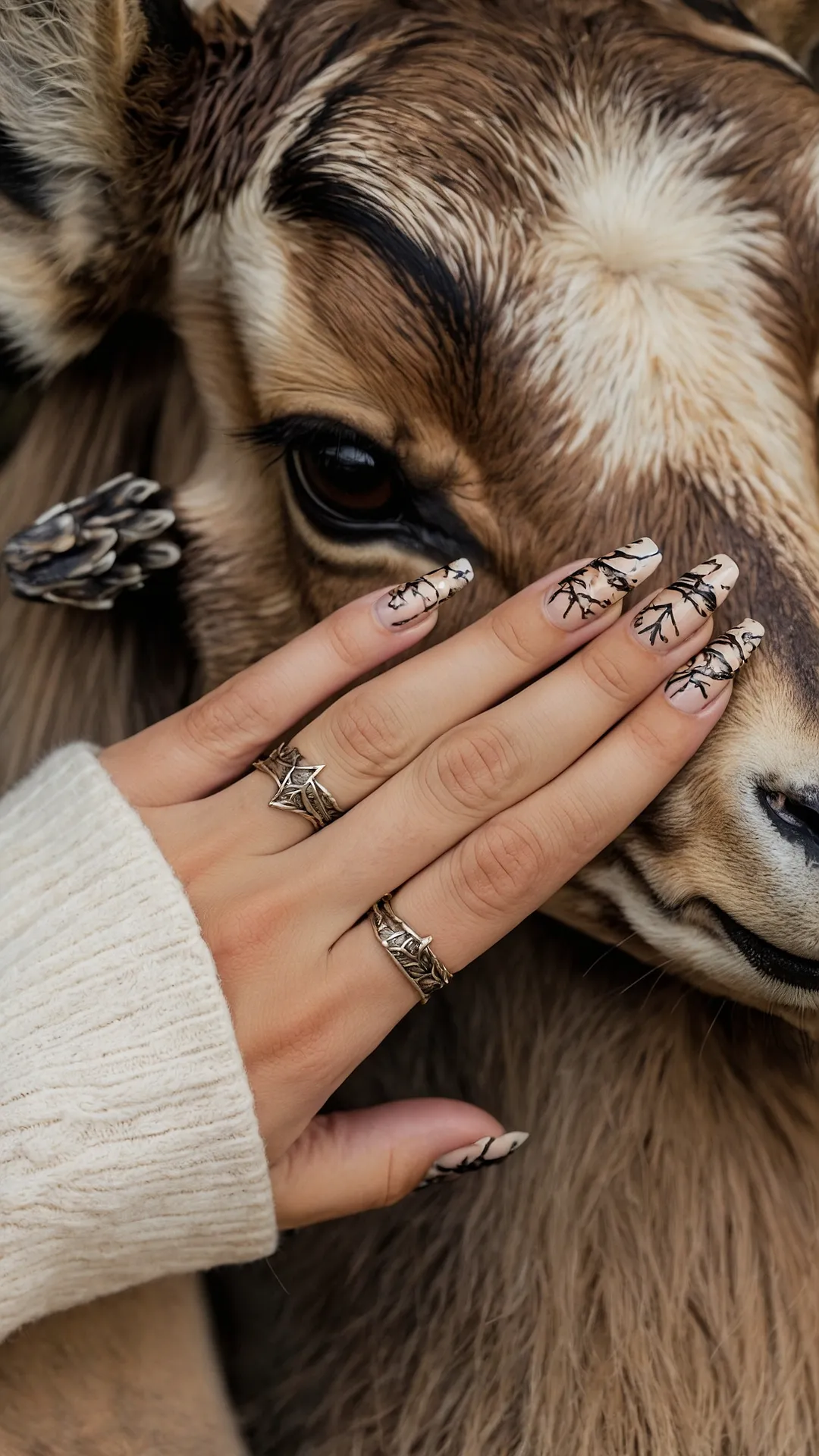 Get Inspired: 22 Stylish Deer Print Nail Designs for Every Occasion 45 Antlered Elegance