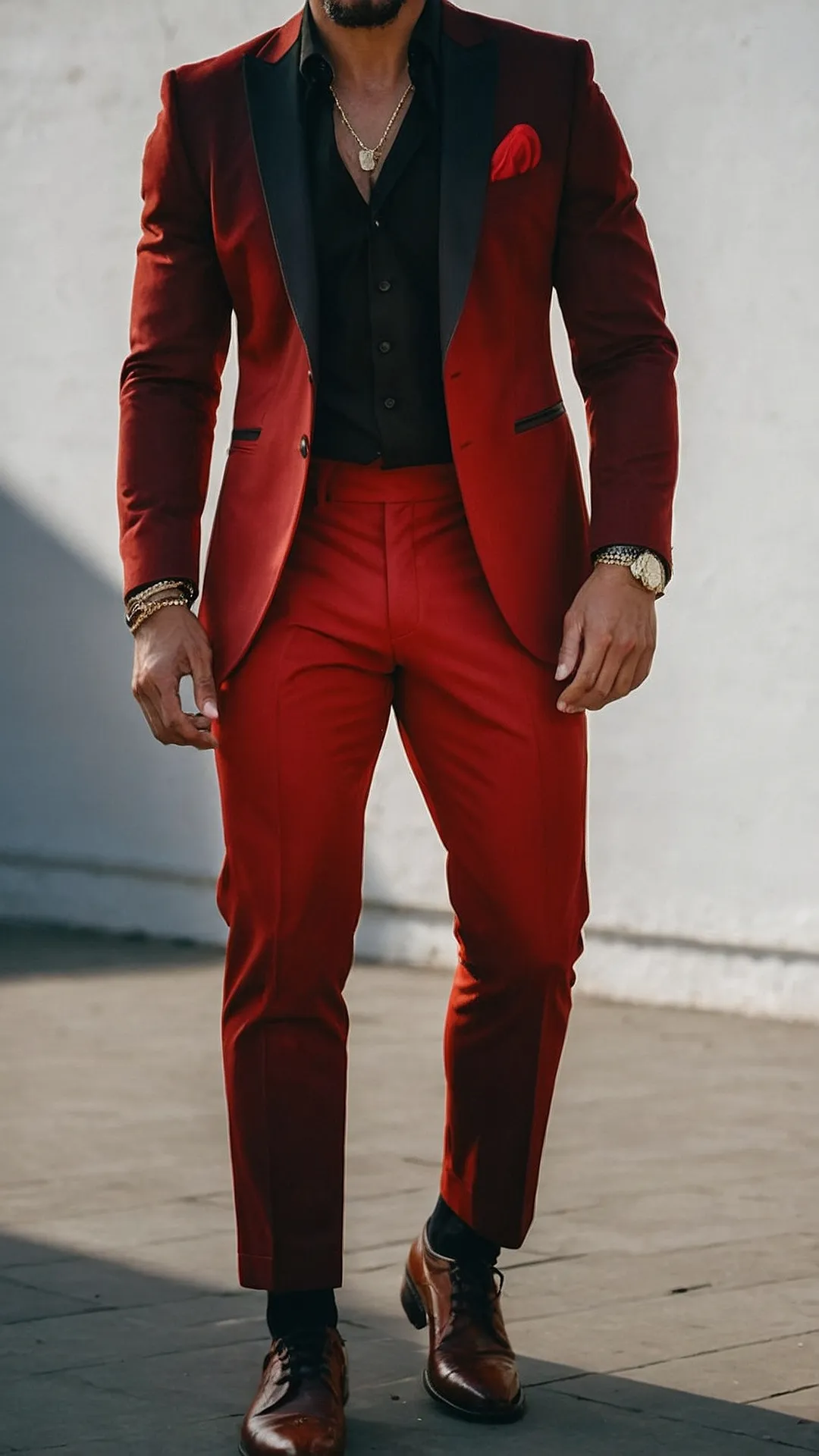 From Anime to Aesthetic: 15 Stunning Mens Red Suit Styles** ** 38 Fiery Fashion