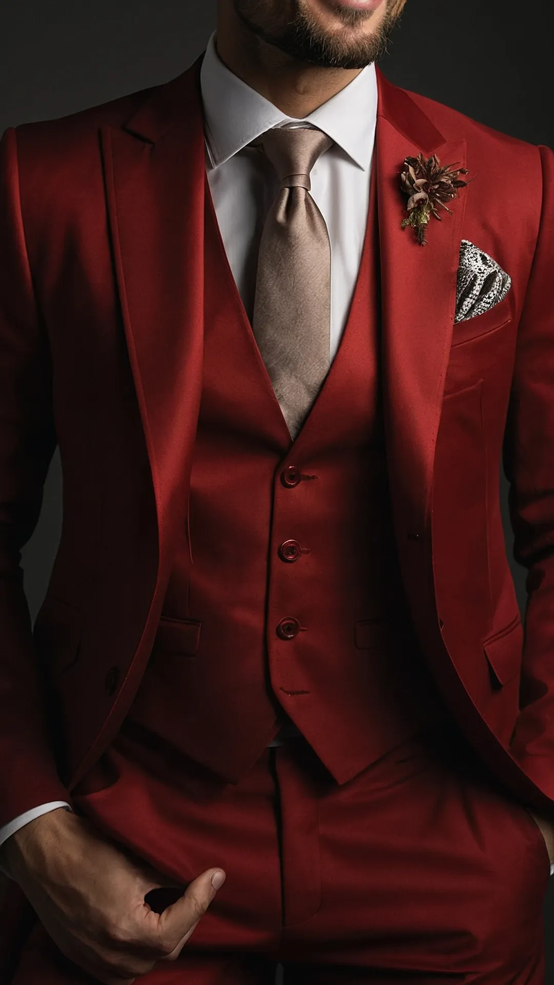 From Anime to Aesthetic: 15 Stunning Mens Red Suit Styles** ** 33 Velvet Revolution
