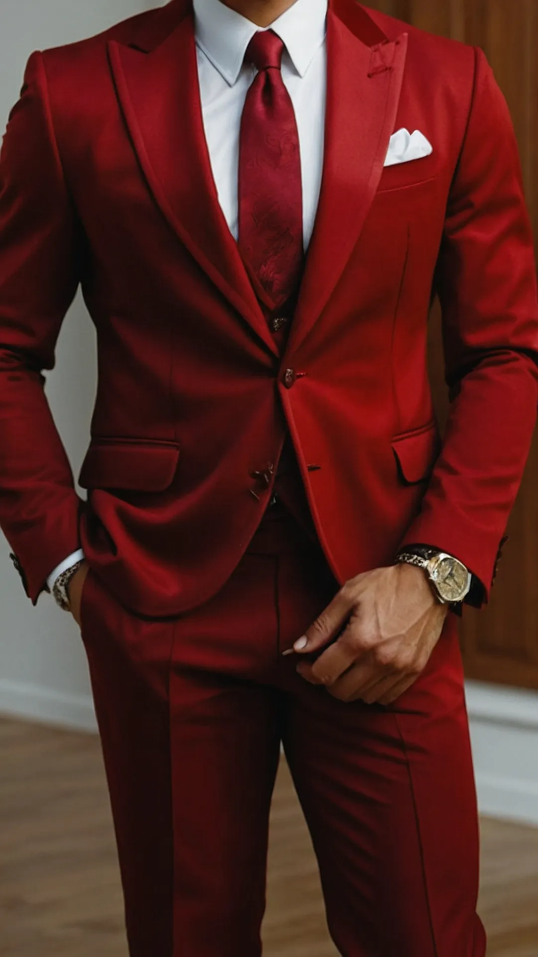 From Anime to Aesthetic: 15 Stunning Mens Red Suit Styles** ** 34 Sizzling Style