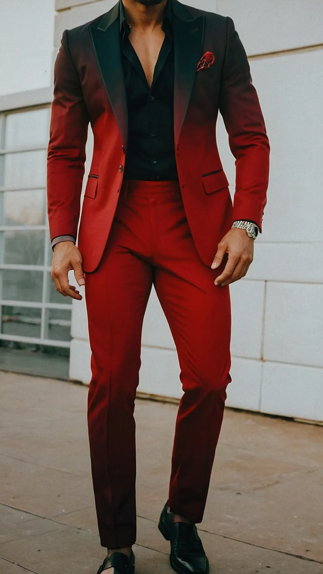 From Anime to Aesthetic: 15 Stunning Mens Red Suit Styles** ** 41 Power in Scarlet