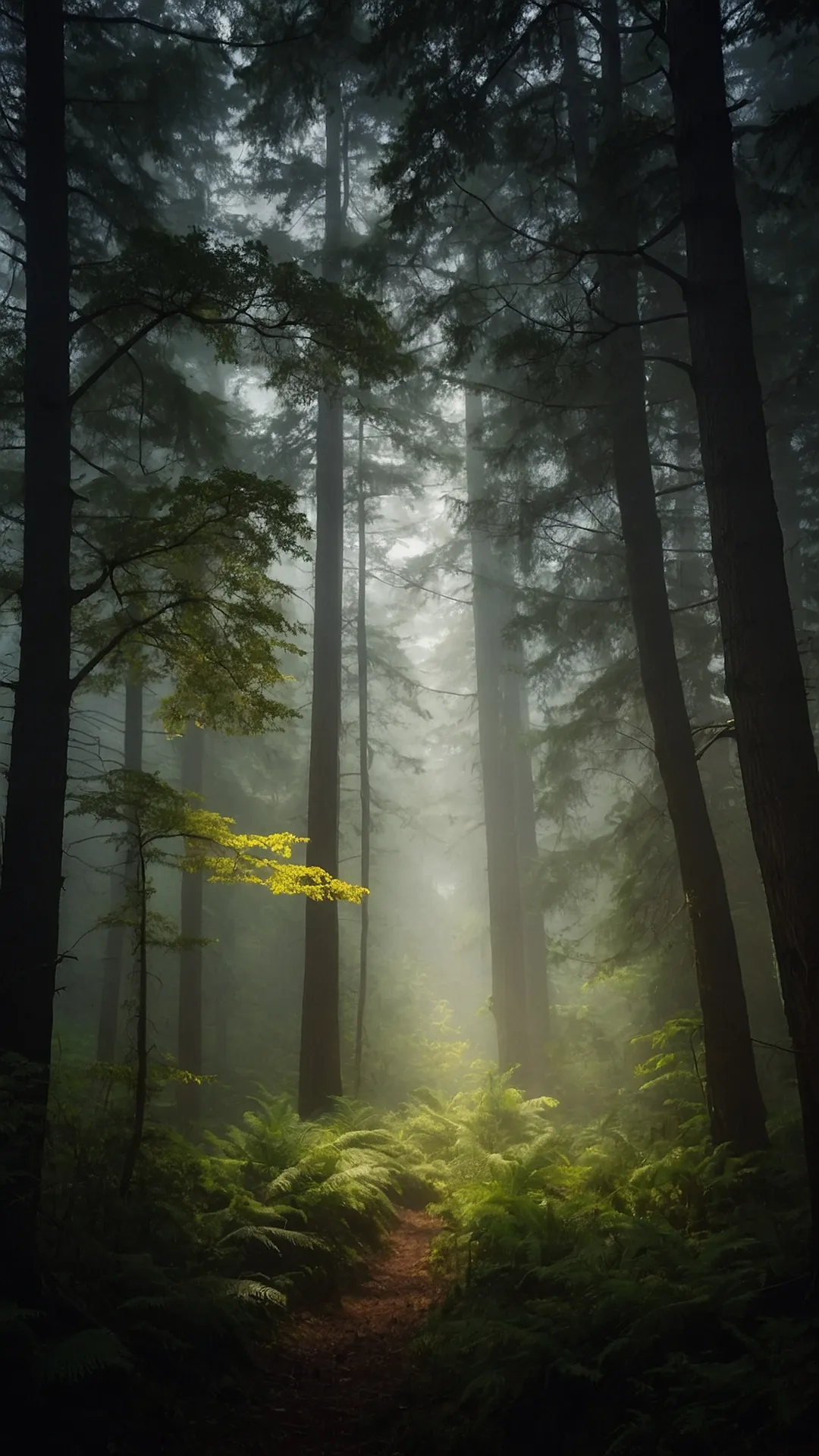 15 Practically Magical Misty Forest Wallpapers for Your Home 40 Beacon in the Haze: