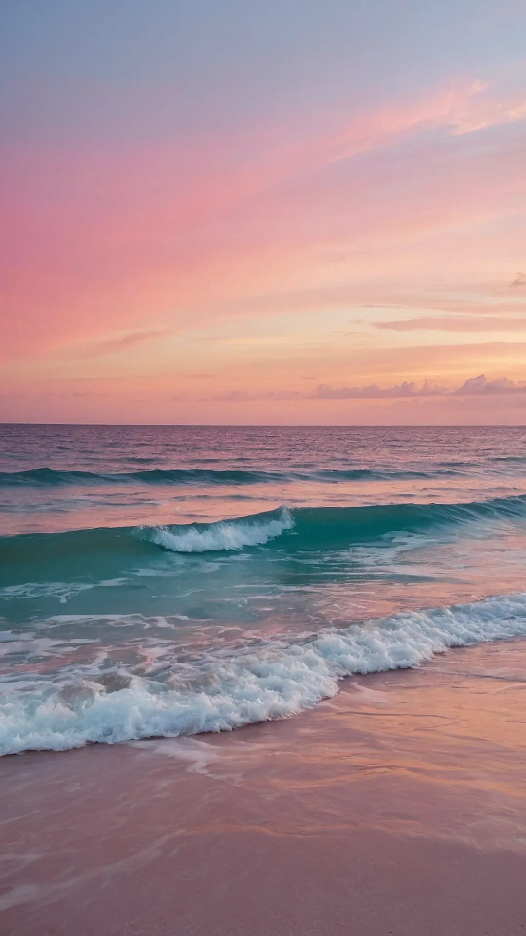 Pink Sunset, Blue Waves, and a Beach That's Totally Lit!