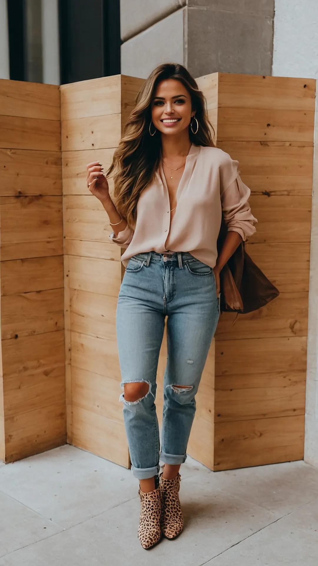 Cozy Yet Chic: 15 Midsize Fall Outfits 2024 That Wow 43 Leopard Luxe:
