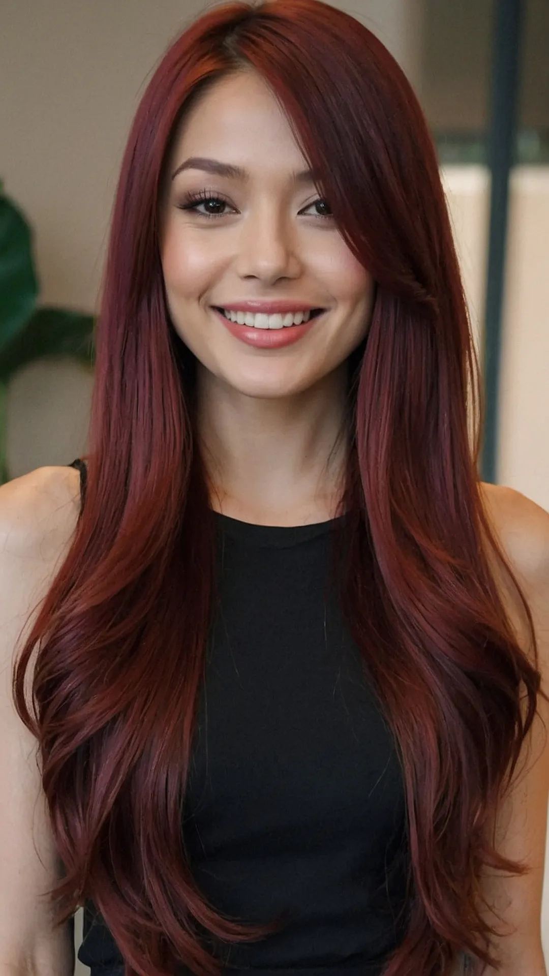 Layering It Right: Why Wine Red is the Ultimate Hair Color for Older Women** ** 44 Merlot Mane