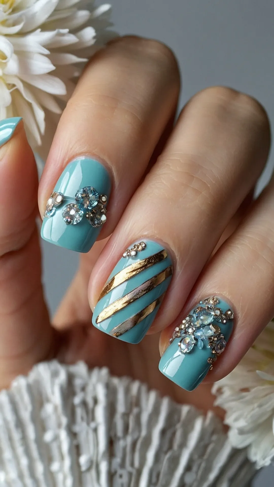 Sparkling Festivities: 15 Adorable Christmas Glitter Nail Ideas 32 Seashell Holiday