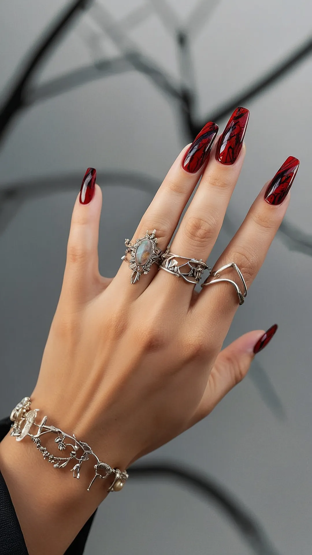 Flawless Fall Nails: Discover 14 Stunning Red Designs for 2024! 35 Autumn Ember: