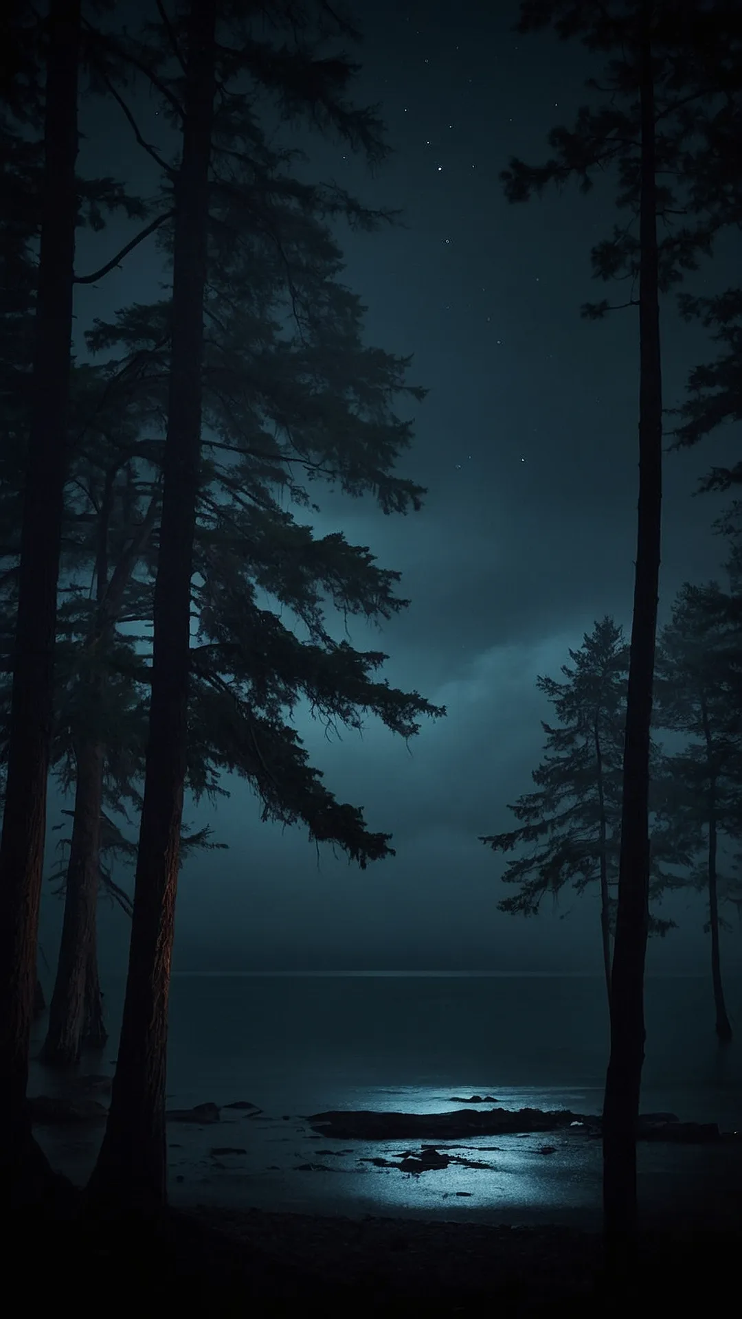 Dive into Calm: 15 Dark Aesthetic Wallpapers for the Ultimate Relaxation 6 Forest's Silent Watch