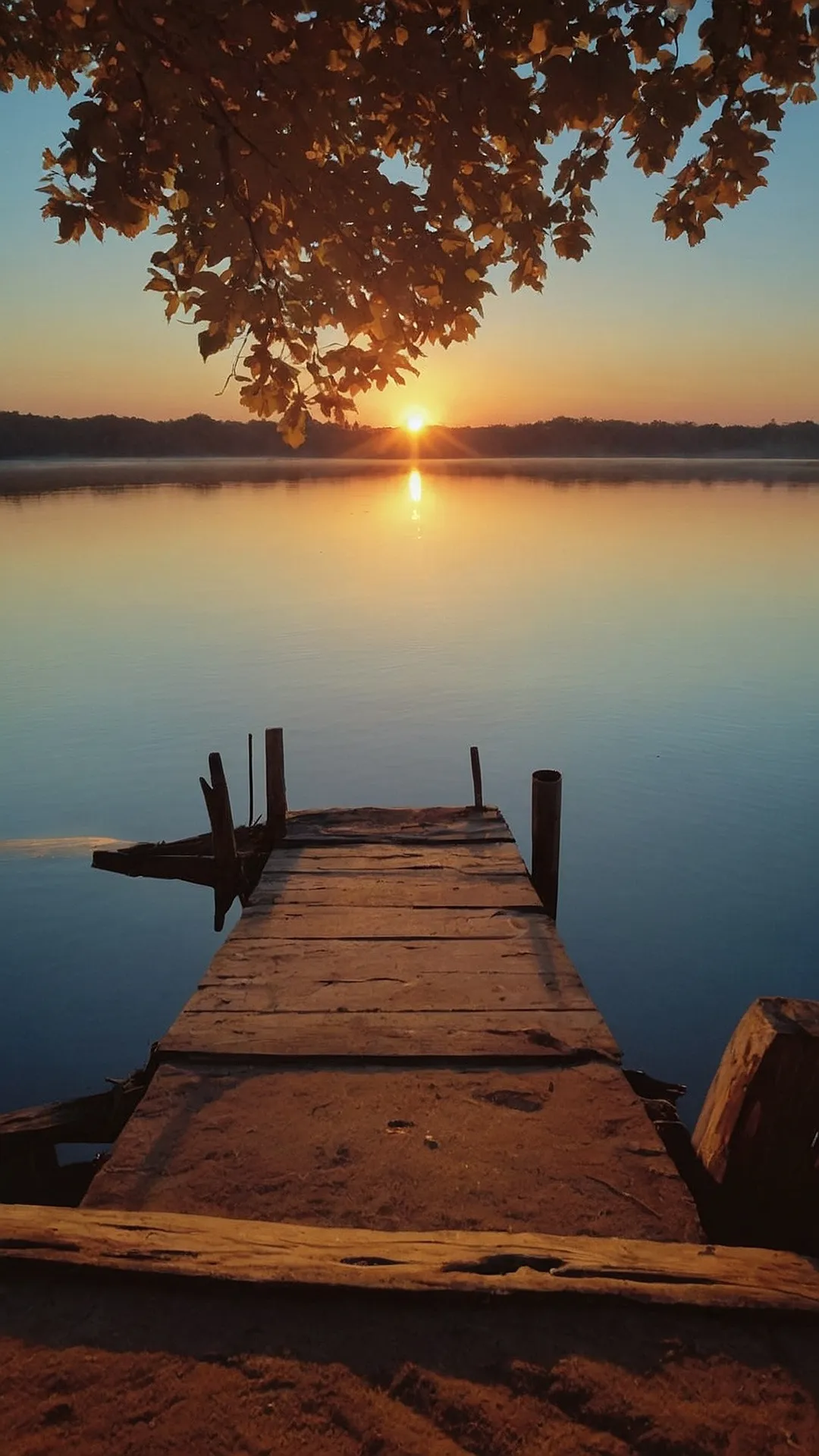 Sunset Stroll on a Rusty Dock: