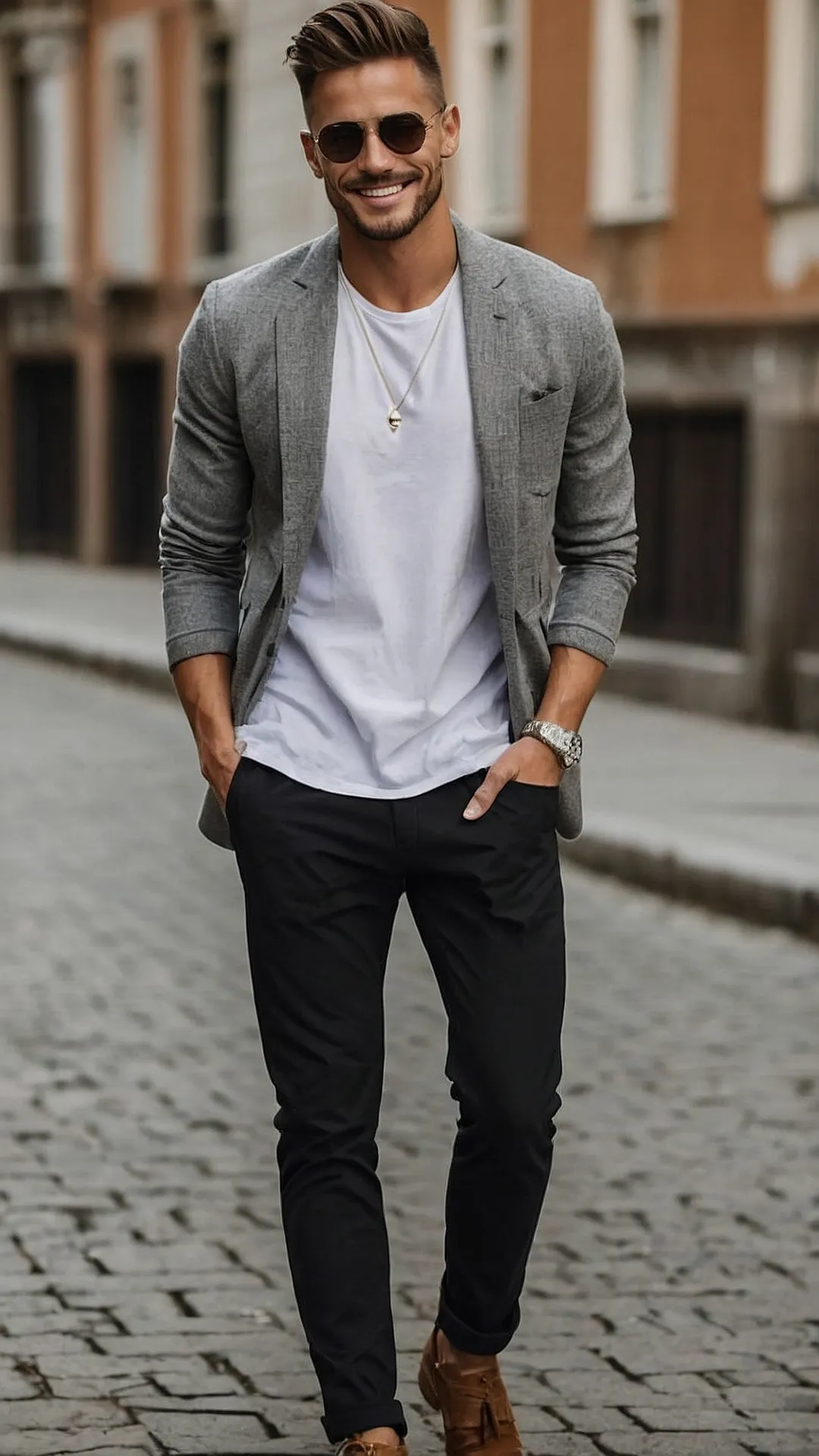 Style Reinvented: 15 Outfit Ideas for Every Man 34 From Casual to Cool: A Blazer Makes All the Difference!: