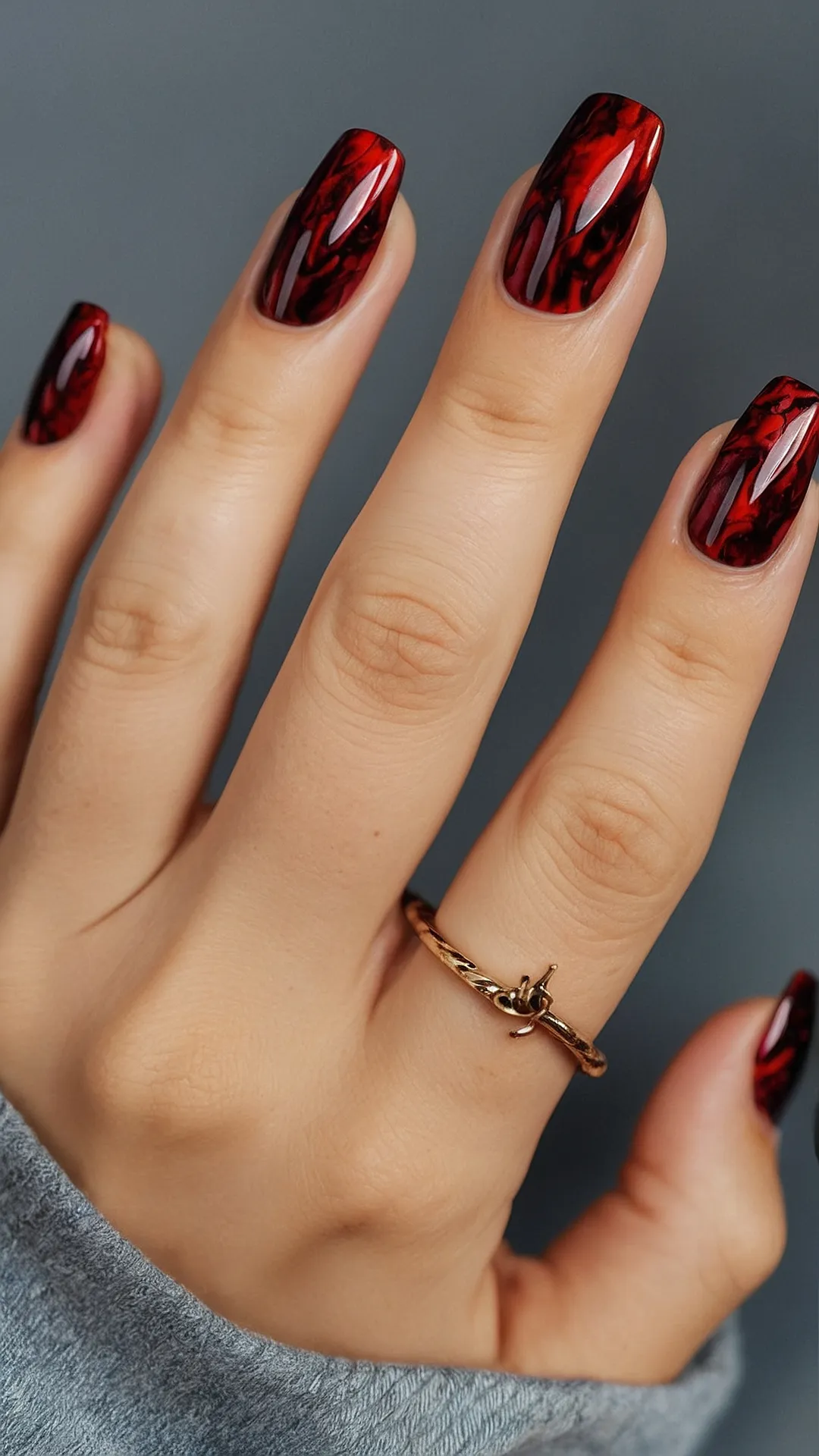 Flawless Fall Nails: Discover 14 Stunning Red Designs for 2024! 39 Ember Glow: