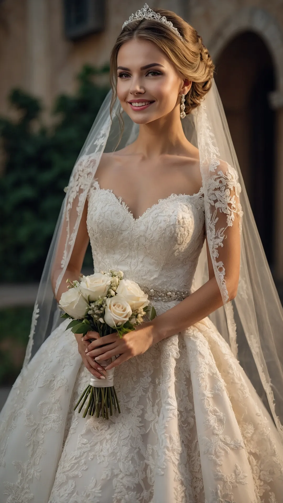 Veil Tales: 18 Stunning Bride Hairstyles with Crown Ideas that You’ll Love!** ** 42 The Bridal Crown Jewel