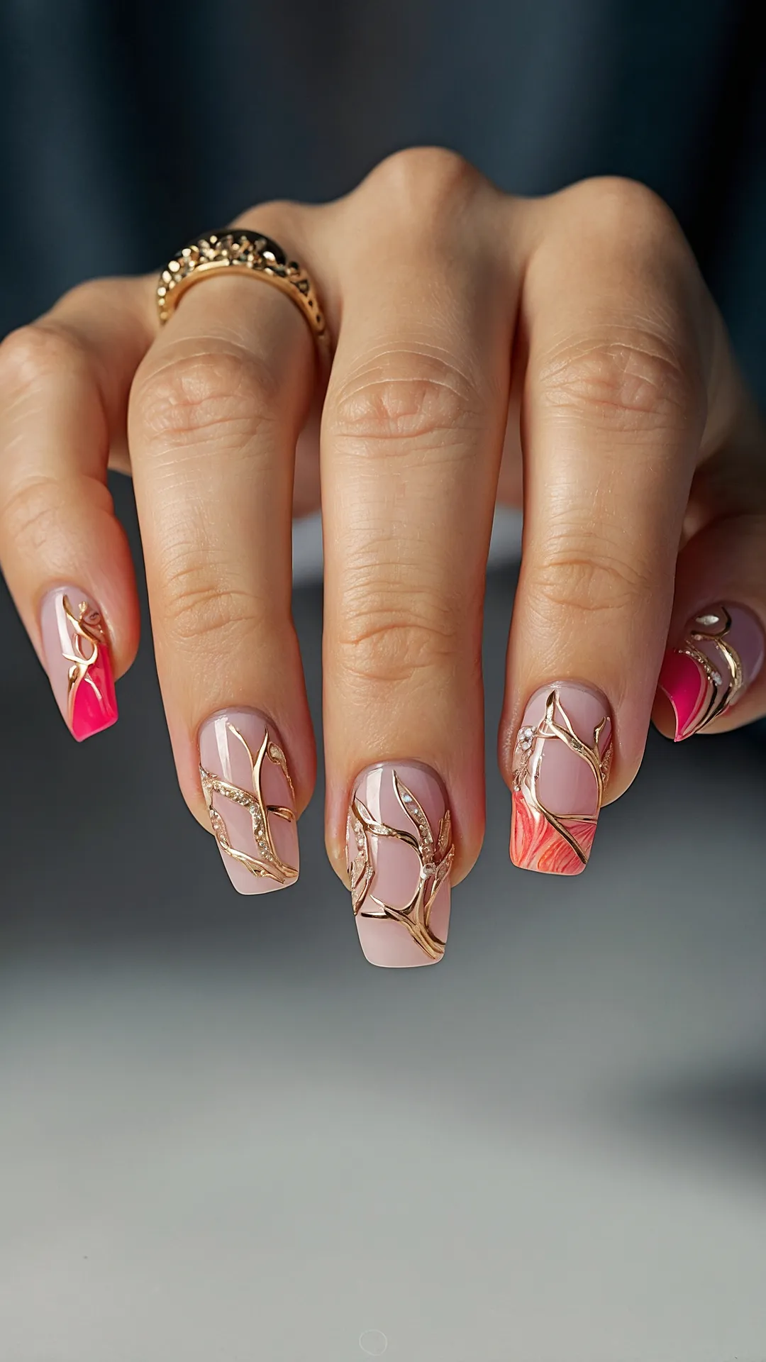 Sizzling Summer Nail Trends: 16 Pink and Red Designs to Try Out 46 Golden Hour Nail Pop
